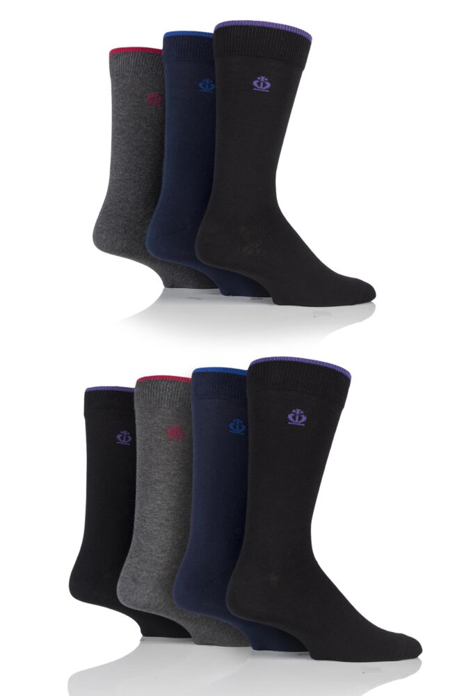 Jeff Banks New Oxford Plain Socks with Contrast Tipping