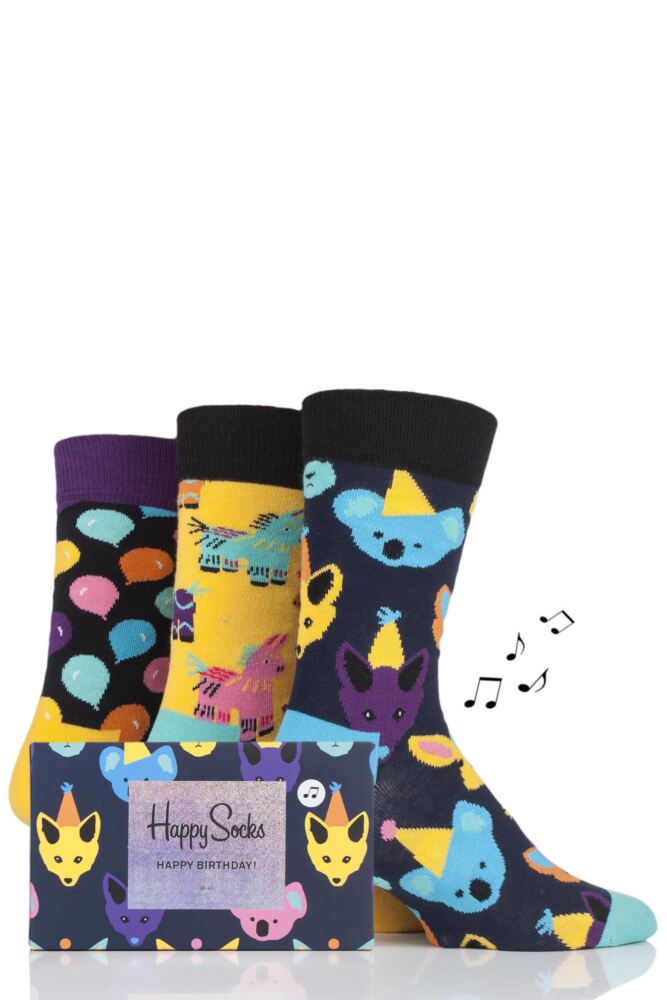 HAPPY SOCKS PARTY ANIMAL SOCKS IN MUSICAL GIFT BOX