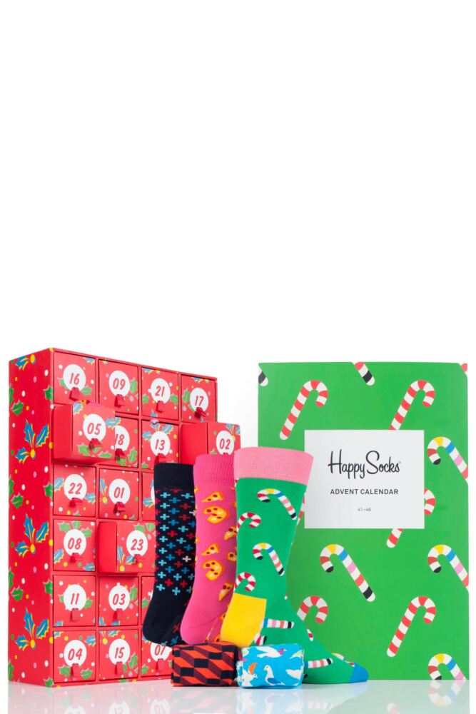  Mens and Ladies 24 Pair Happy Socks Christmas Advent Calendar