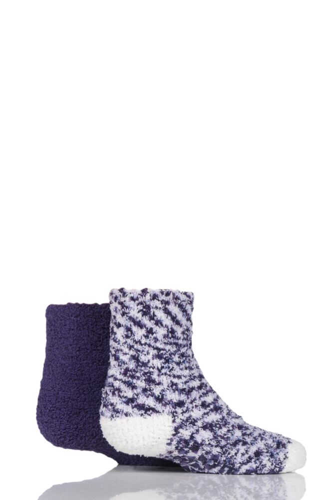  Girls 2 Pair Elle Cosy Bed and Slipper Socks