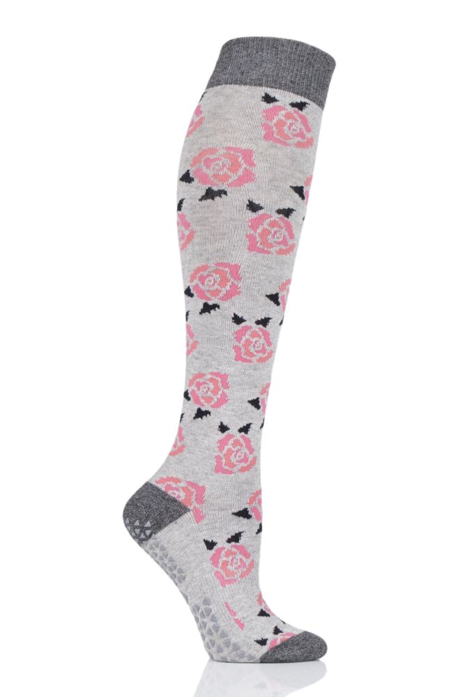  Ladies 1 Pair Tavi Noir Full Toe Organic Cotton Jane Roses Knee High Socks