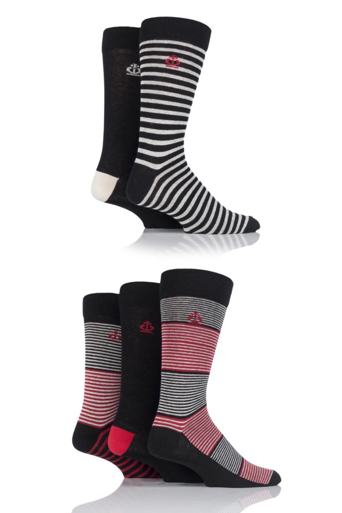 Jeff Banks Stripe and Plain Cotton Socks