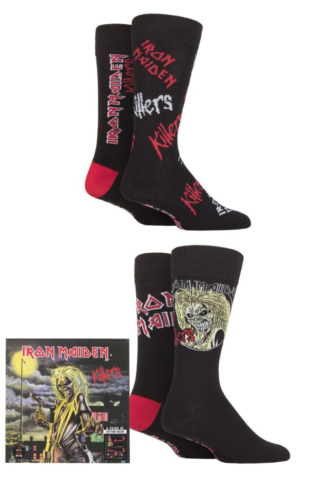 <div class="font-weight-bold">SOCKSHOP</div>Mens and Womens Iron Maiden 'Killers' Cotton Socks 4-Pair Gift Box