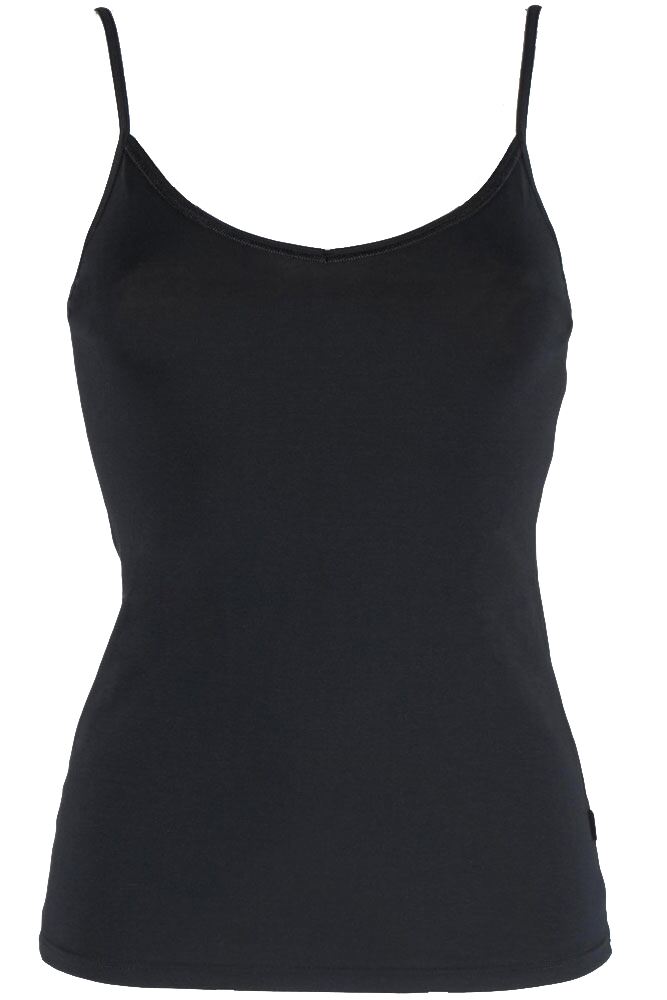 Image of 1 Pack Black EverNew Cotton Shirt Vest Top with Spaghetti Straps Ladies Small - Sloggi