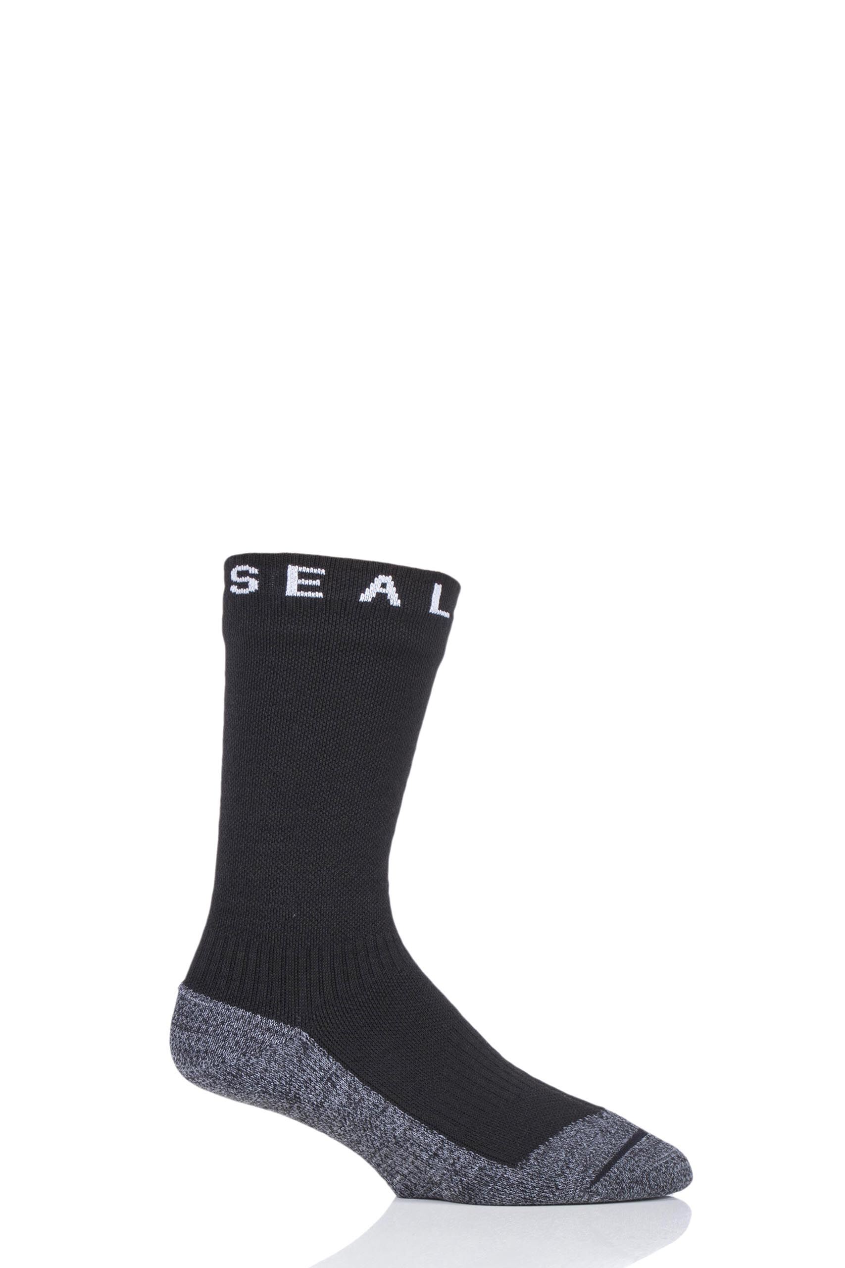 Image of 1 Pair Pack Black 100% Waterproof Soft Touch Mid Length Socks Unisex Extra Large - SealSkinz