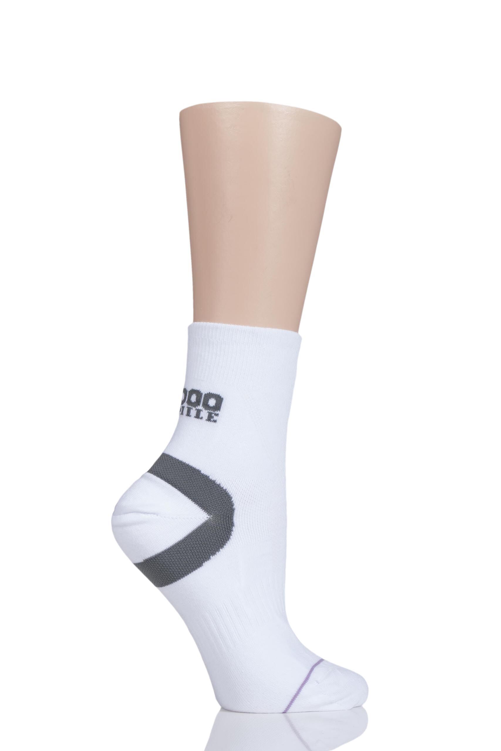 Image of 1 Pair White Ultimate Tactel Anklet Socks Unisex 9-11.5 Mens - 1000 Mile