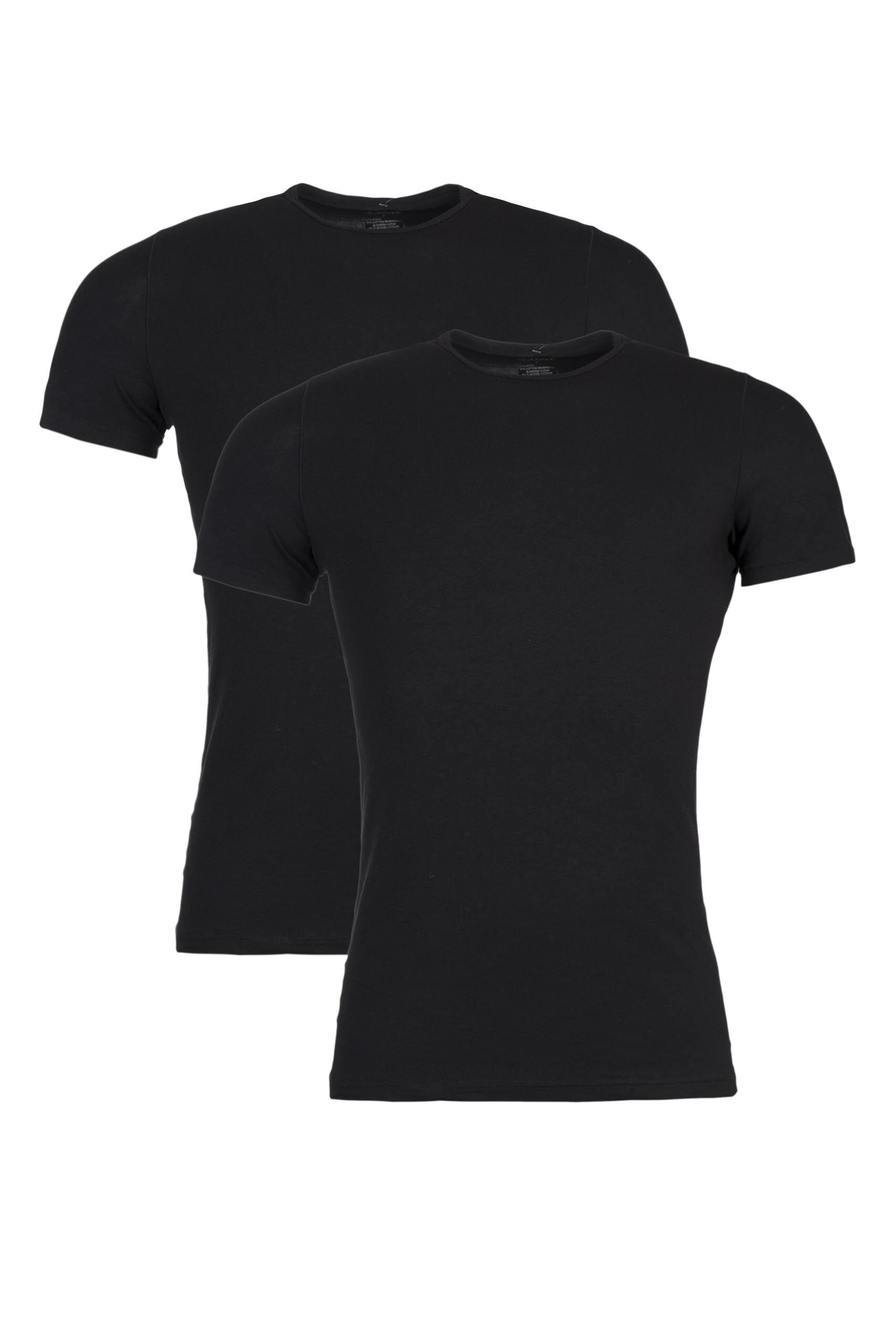 Image of 2 Pack Black Crew Neck Cotton T-Shirts Men's Large - Jack & Jones