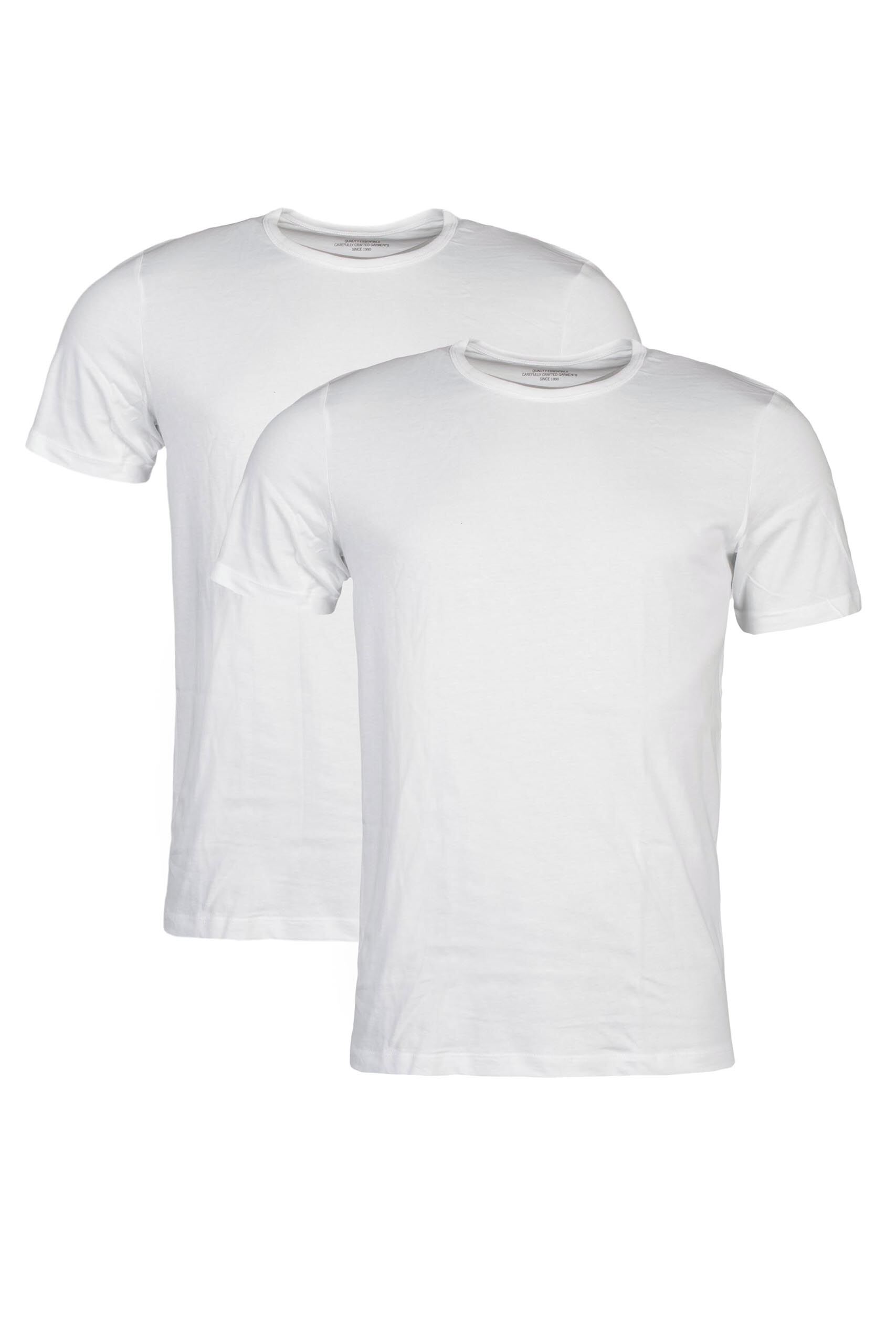 Image of 2 Pack White Crew Neck Cotton T-Shirts Men's Medium - Jack & Jones