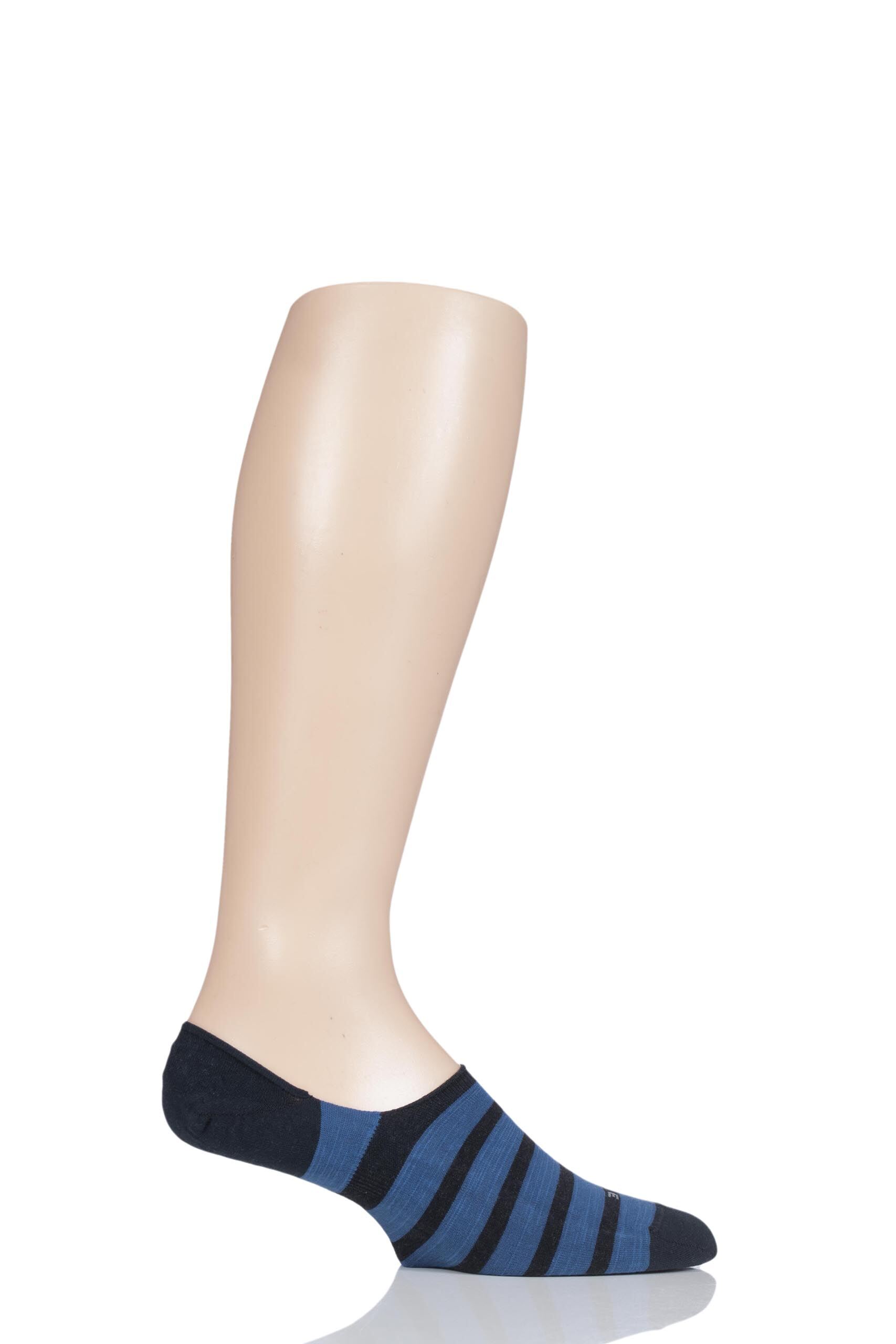 Image of 1 Pair Anthracite Even Stripe Cotton Invisible Socks Men's 10-11 Mens - Falke