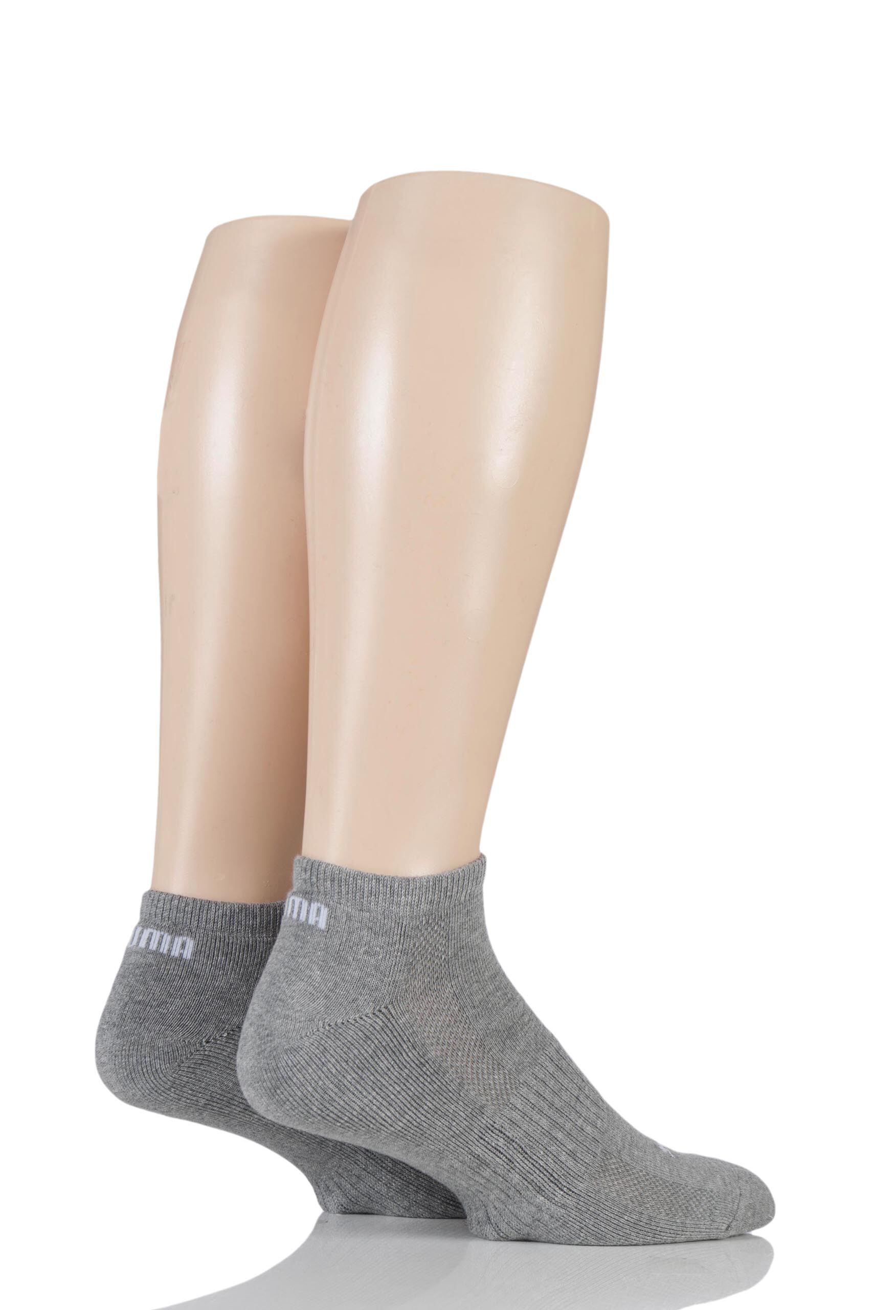 Image of 2 Pair Grey Sneaker Socks Unisex 2.5-5 Unisex - Puma