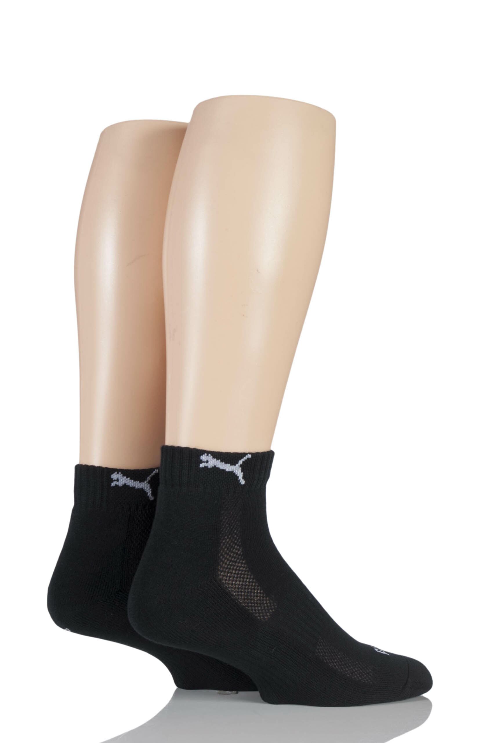 Image of 2 Pair Black Quarter Socks Unisex 6-8 Unisex - Puma