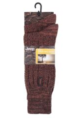 Mens 2 Pair Jeep Wool Blend Ribbed Boot Socks