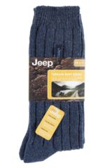 Mens 2 Pair Jeep Wool Blend Ribbed Boot Socks