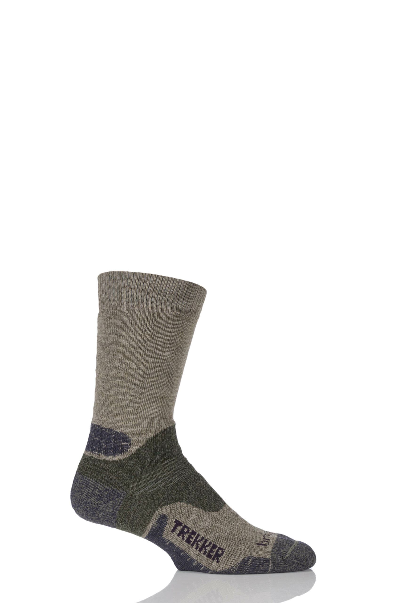 Image of 1 Pair Green Endurance Trekker Socks For Extended Trekking and Hiking Men's 9-11.5 Mens - Bridgedale