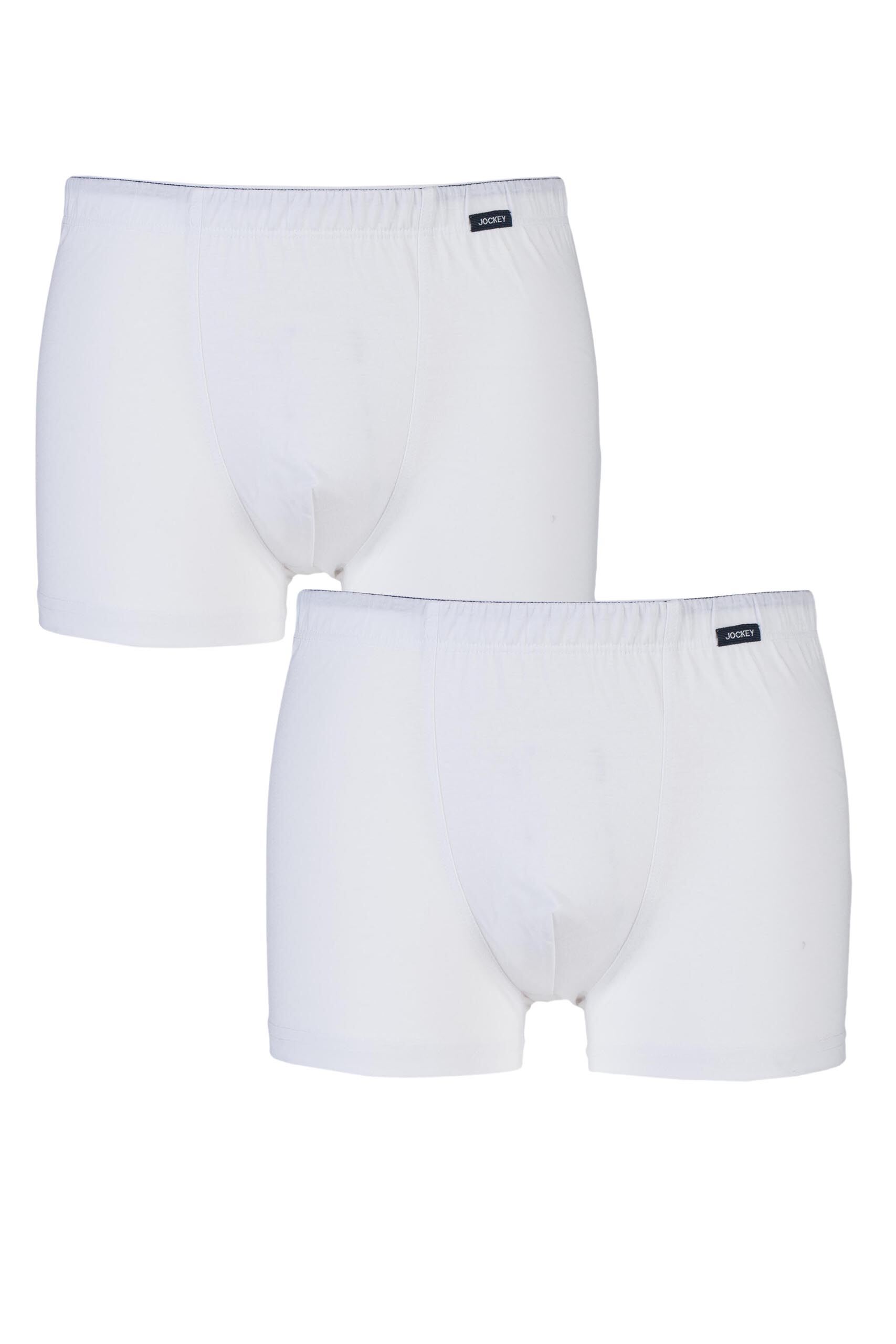Image of 2 Pack White Active Cotton Trunks Men's Small - Jockey