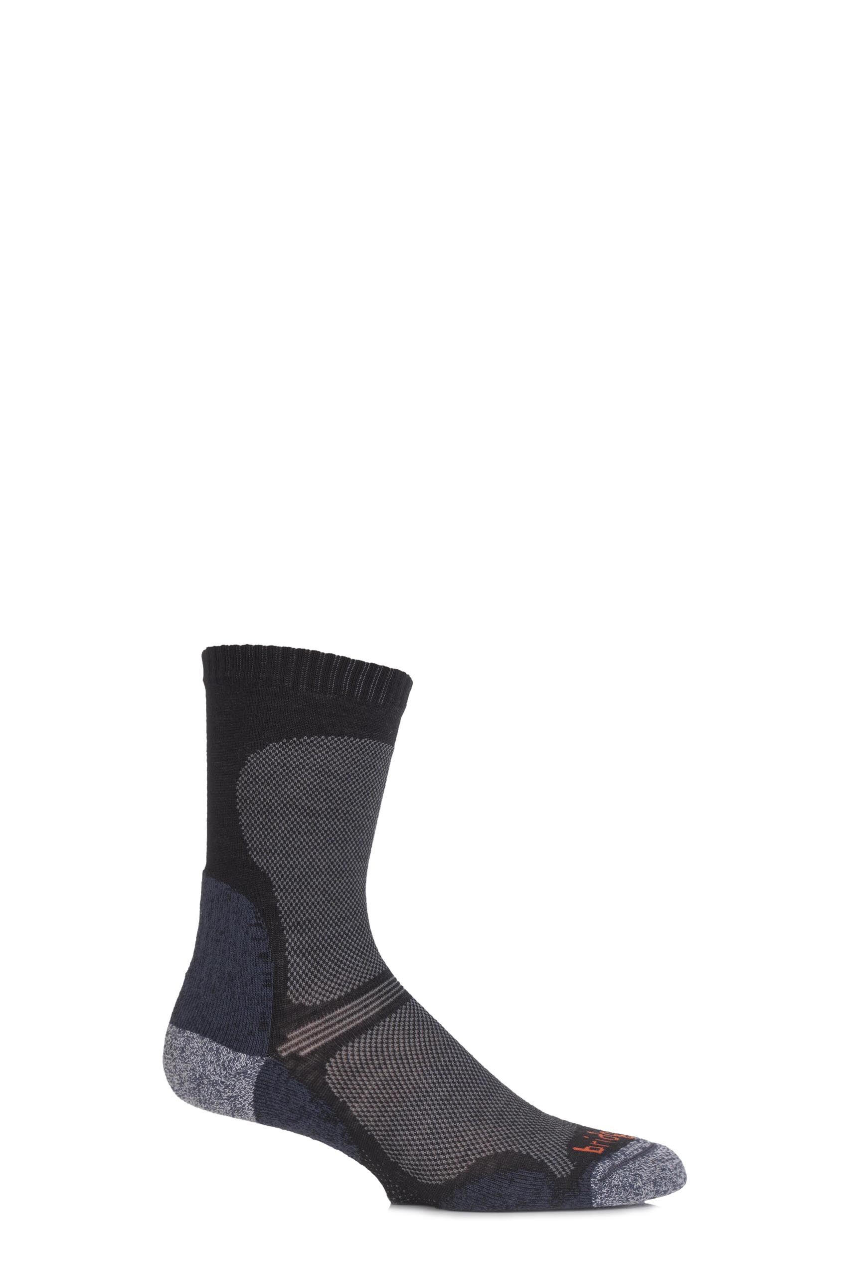 Image of 1 Pair Black Ultra Light Trail Enduro Wool Socks Men's 6-8.5 Mens - Bridgedale