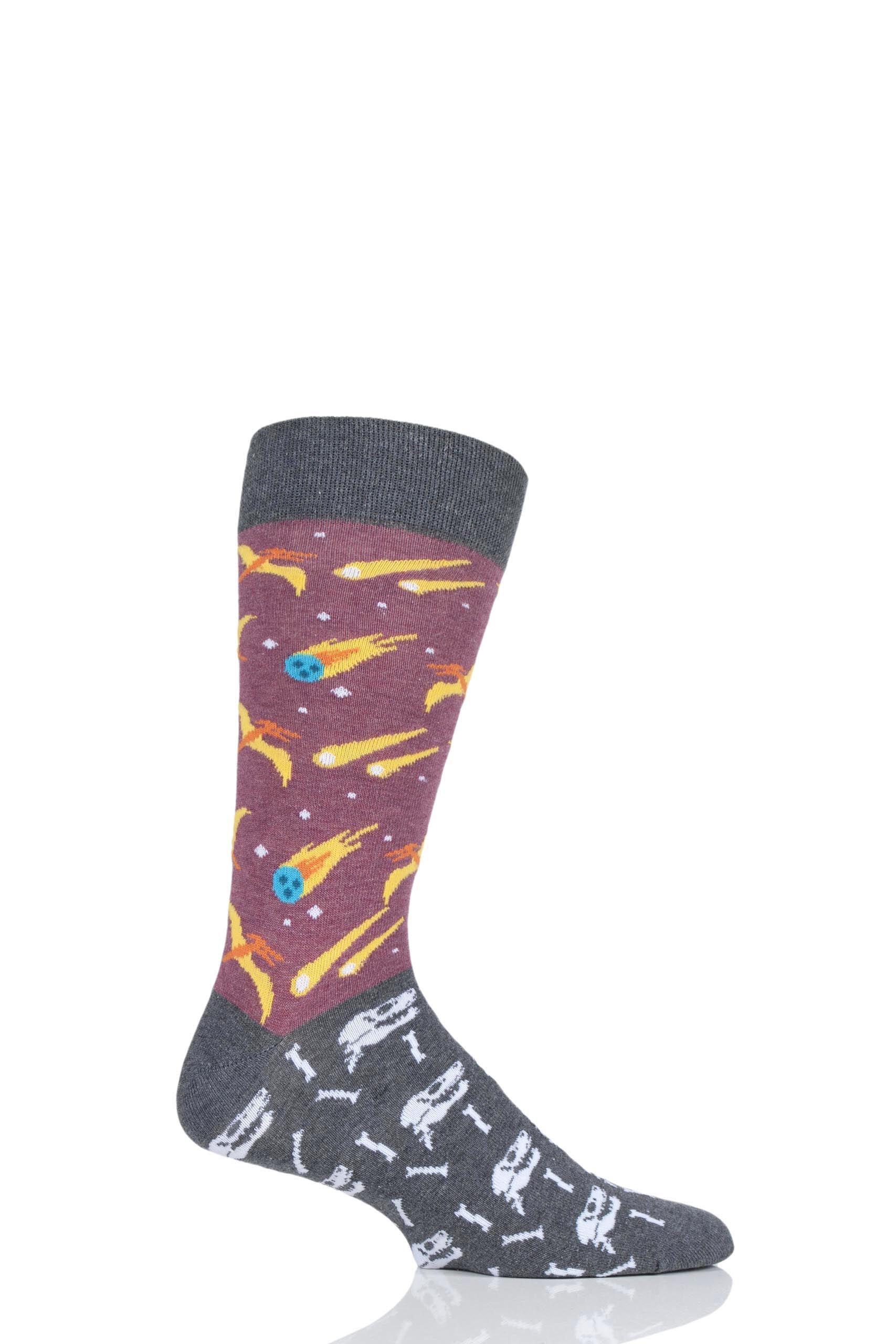 Image of 1 Pair Multi Extinction Cotton Socks Unisex 7.5-11.5 Unisex - Moustard