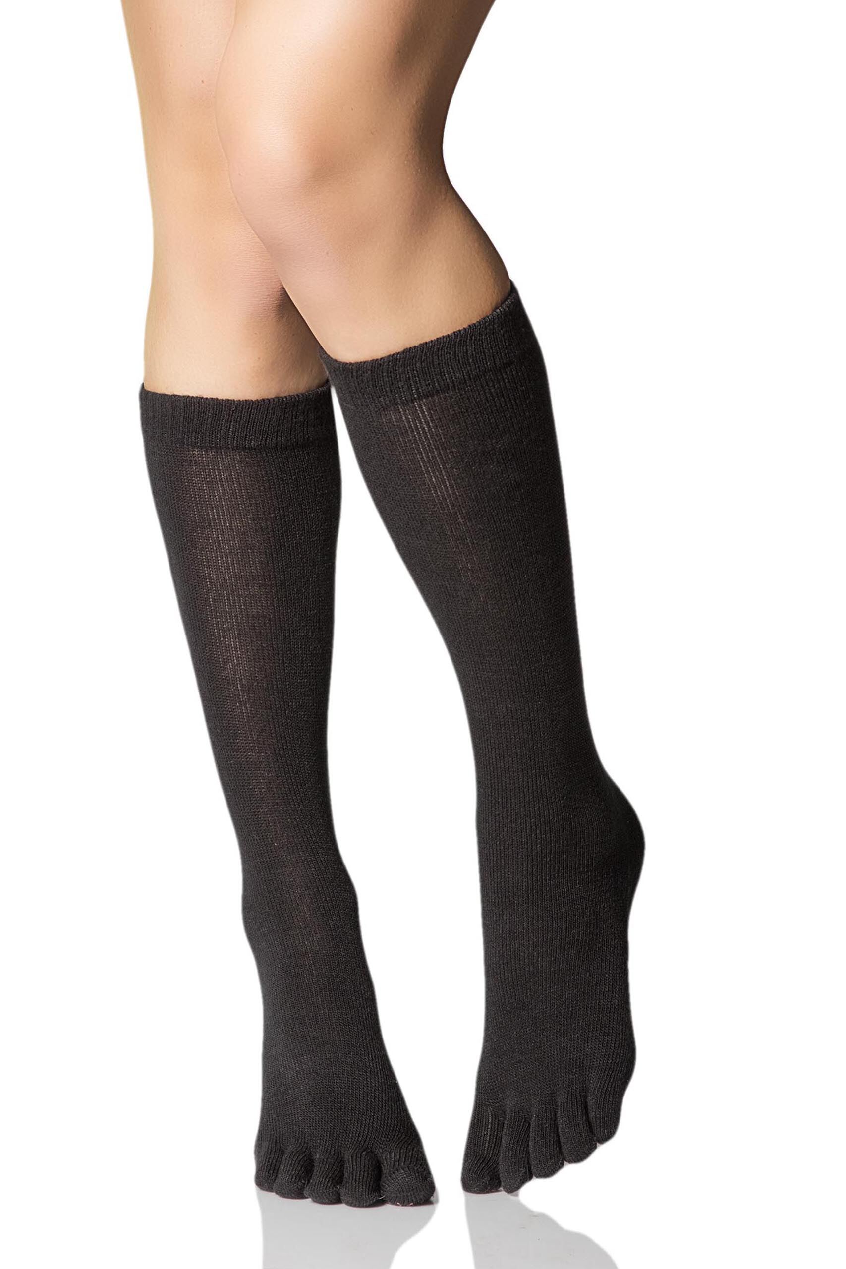 Image of 1 Pair Black Glitter Snowflake Toe Socks Ladies 4-8 Ladies - Elle