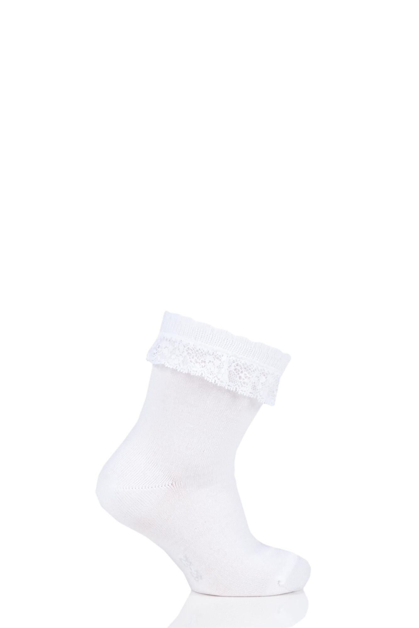 1 Pair Romantic Lace Trim Anklet Socks Girls - Falke