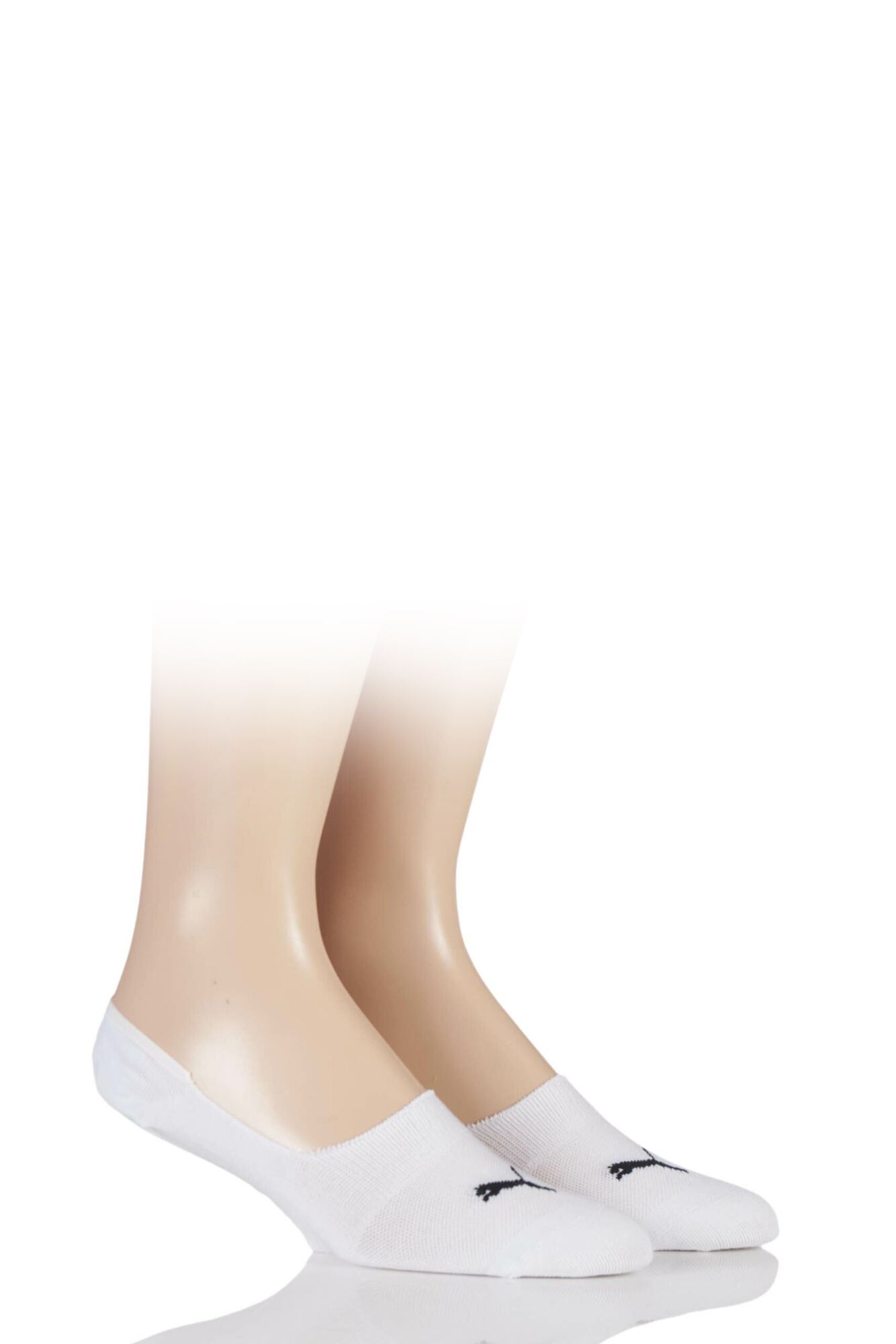 2 Pair Footies Trainer Socks with Silicone Heel Grip Unisex - Puma