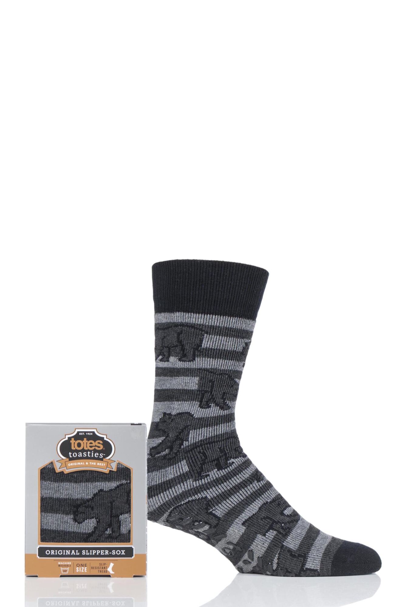1 Pair Original Novelty Slipper Socks with Grip Men's - Totes
