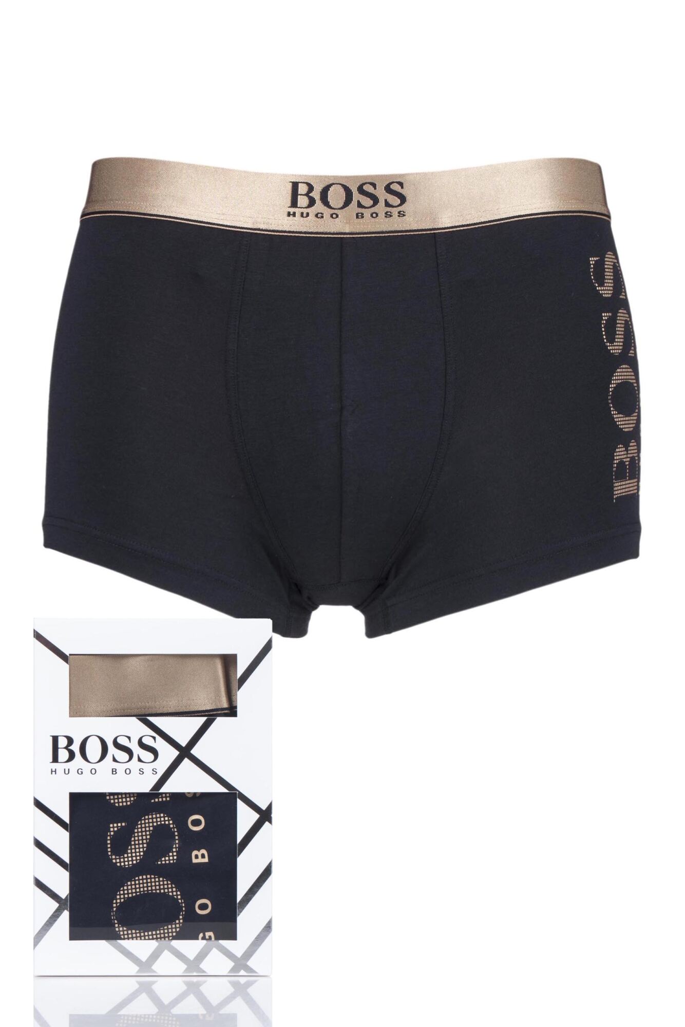 Mens 1 Pack BOSS Plain Cotton Starlight Gift Boxed Boxer Shorts from
