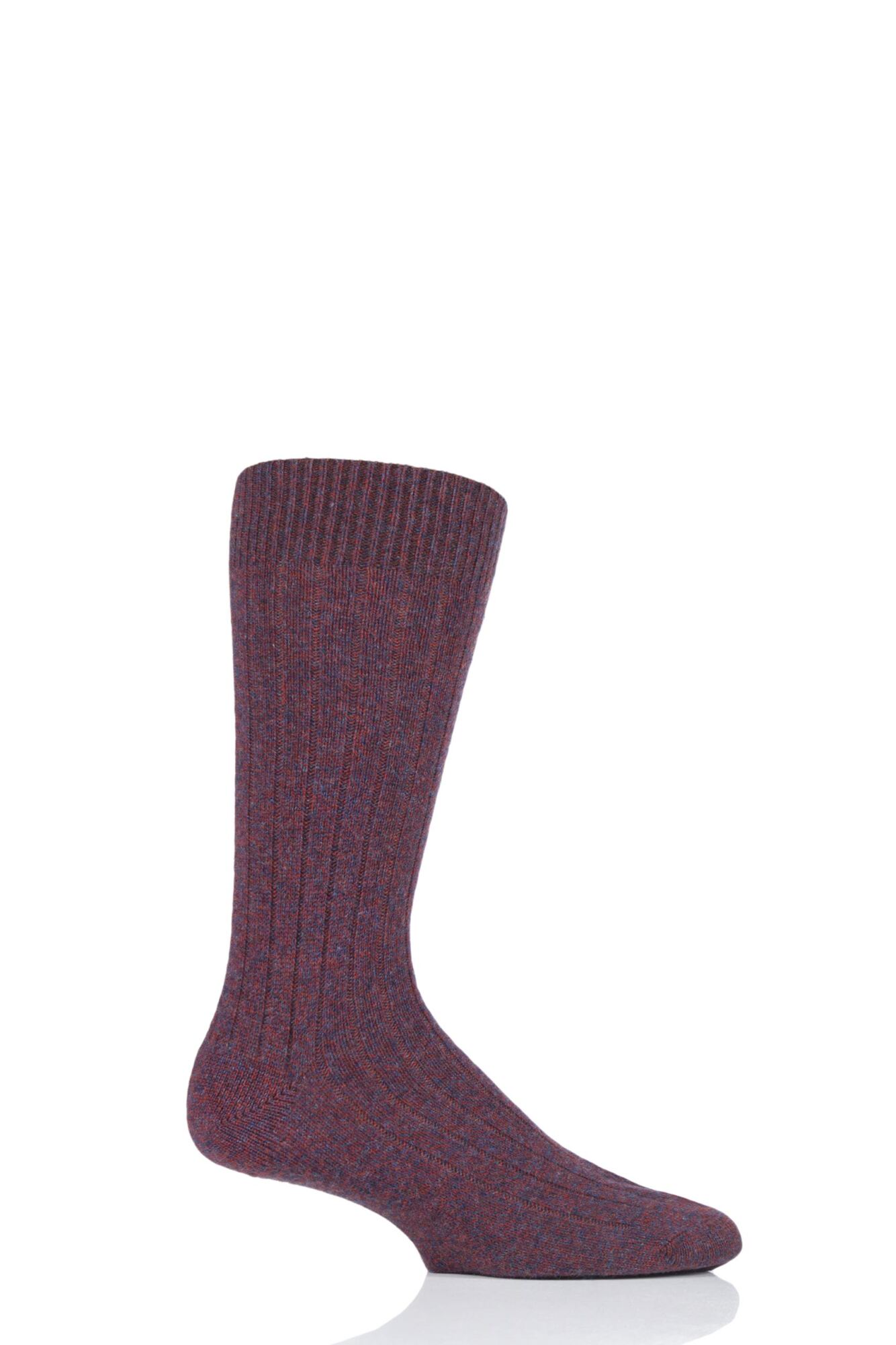 1 Pair 85% Cashmere Rib Socks Men's - Pantherella