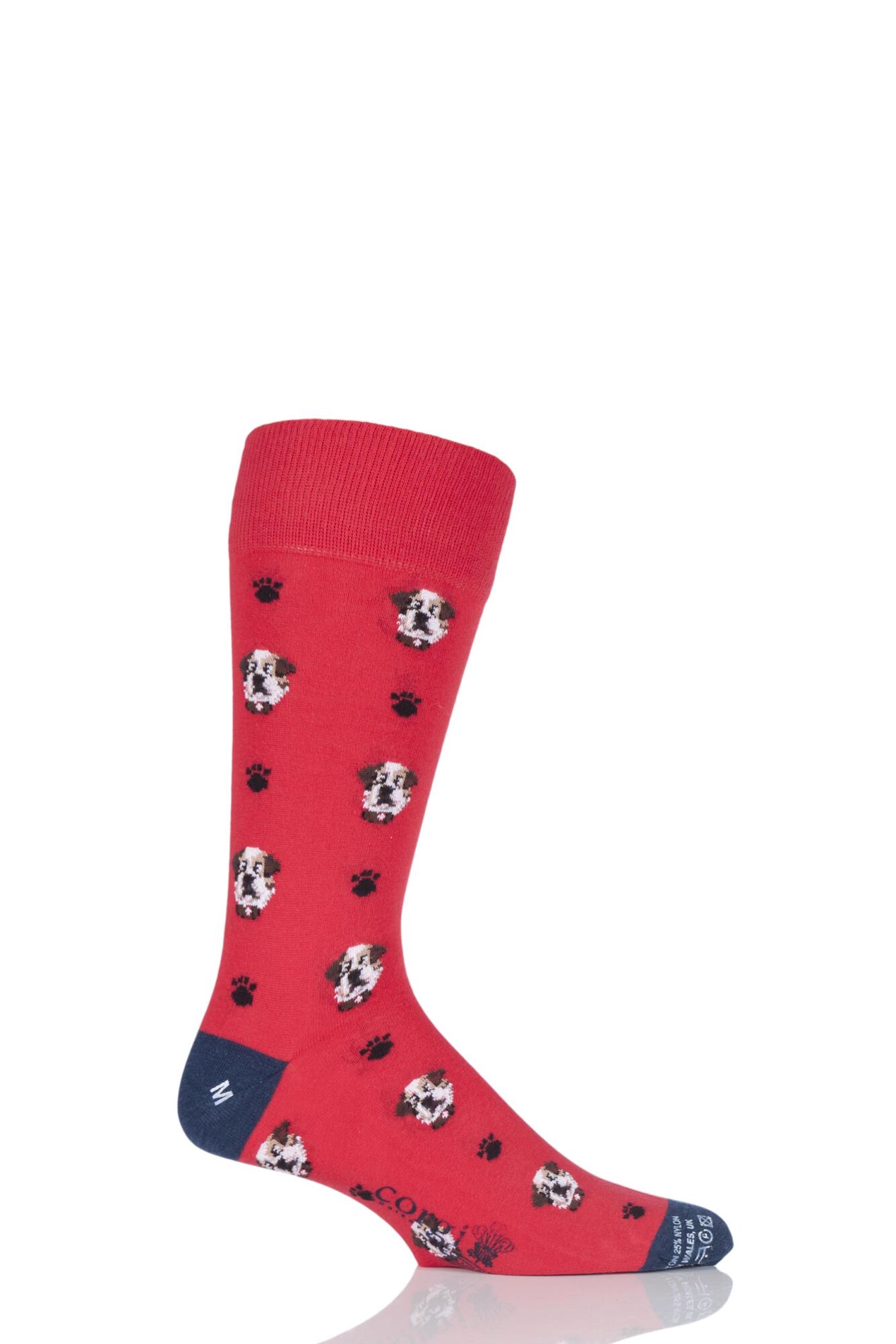 Mens 1 Pair Corgi Lightweight Cotton British Bulldog Socks