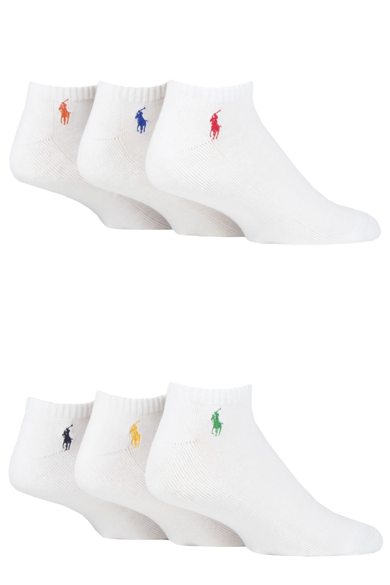 6 Pair Cotton Sports Trainer Socks Men's - Ralph Lauren