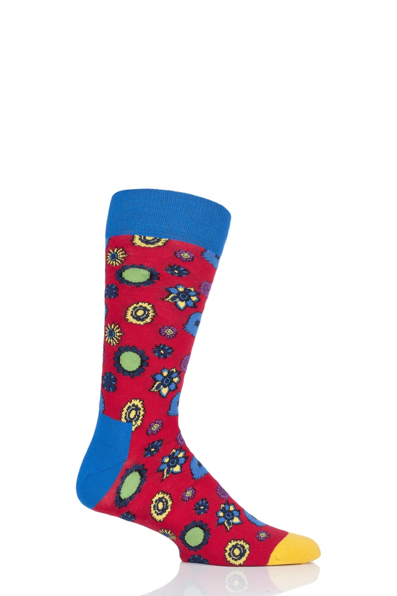 1 Pair Beatles 50th Anniversary Yellow Submarine Flower Power Cotton Socks Unisex - Happy Socks