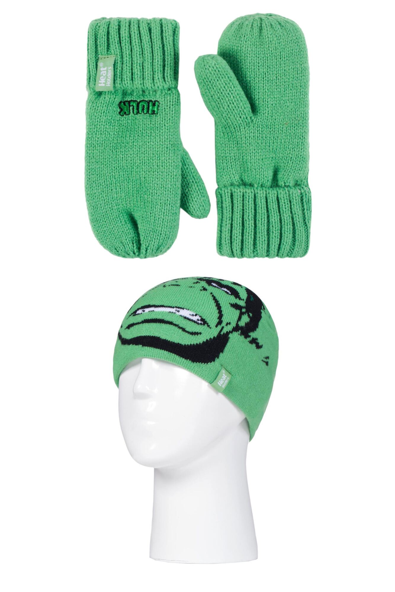 Kids 1 Pack SOCKSHOP Heat Holders Marvel Hulk Hat & Mittens