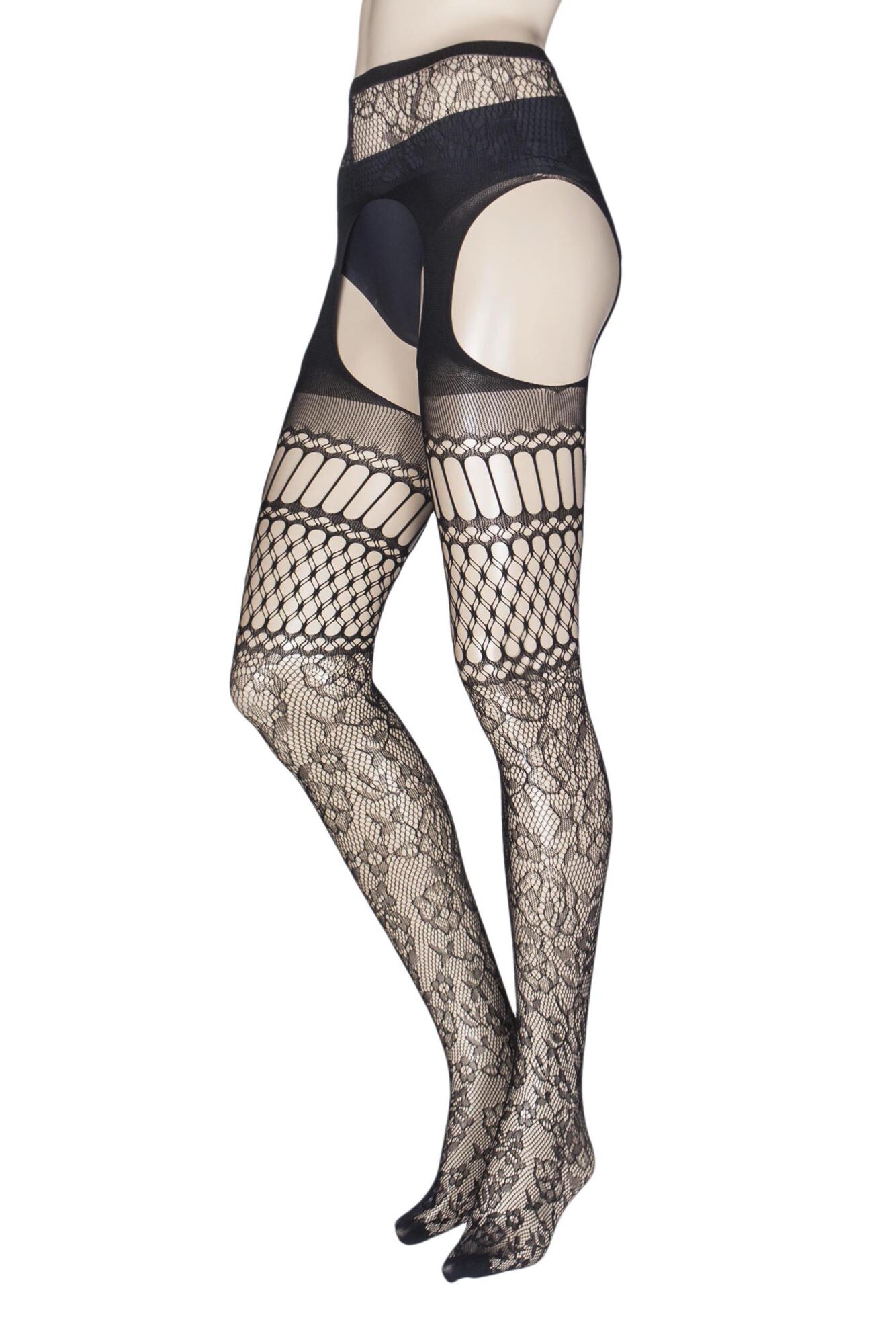 1 Pair Carnation Strip Panty Tights Ladies - Trasparenze