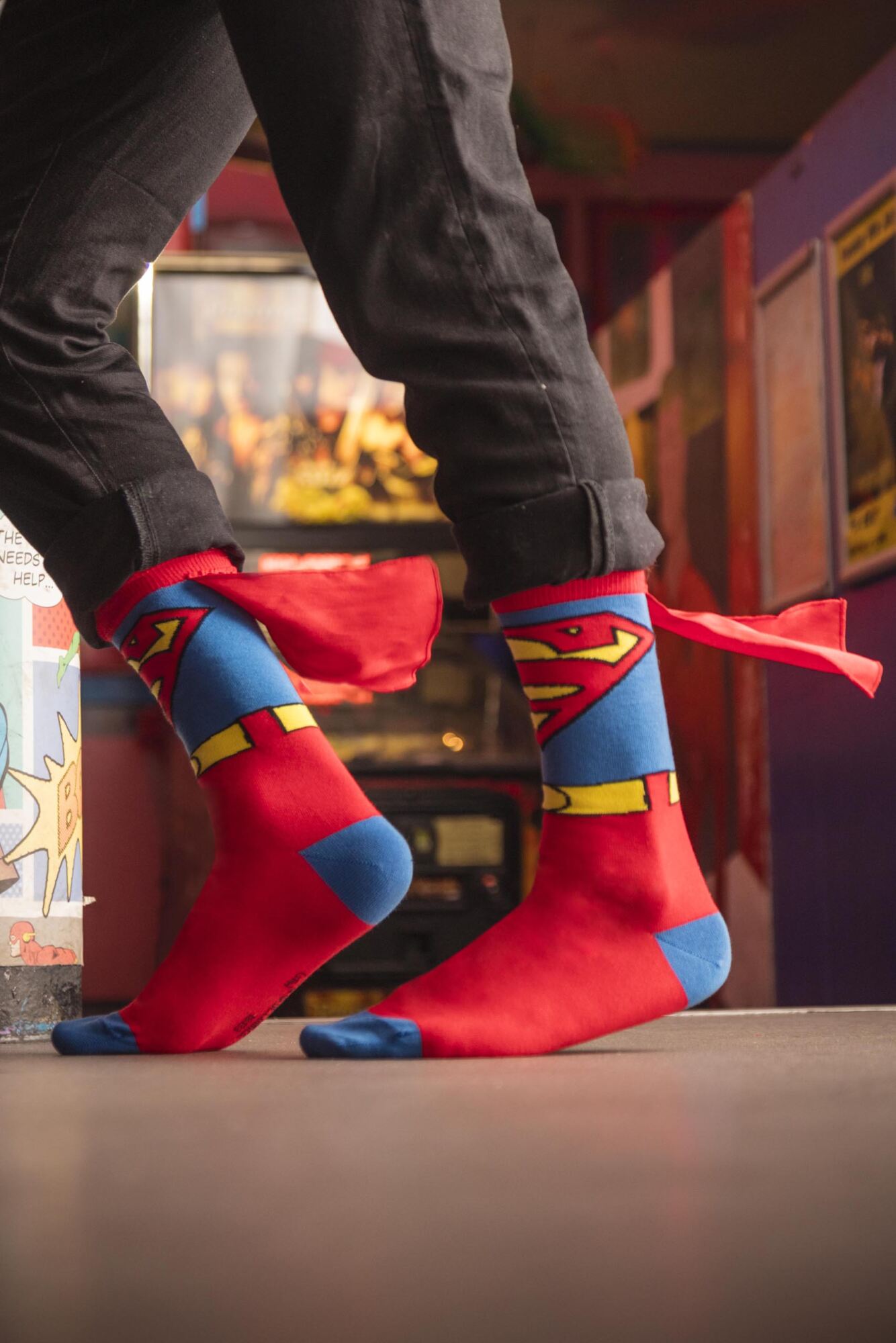 Mens Superman Cape Socks