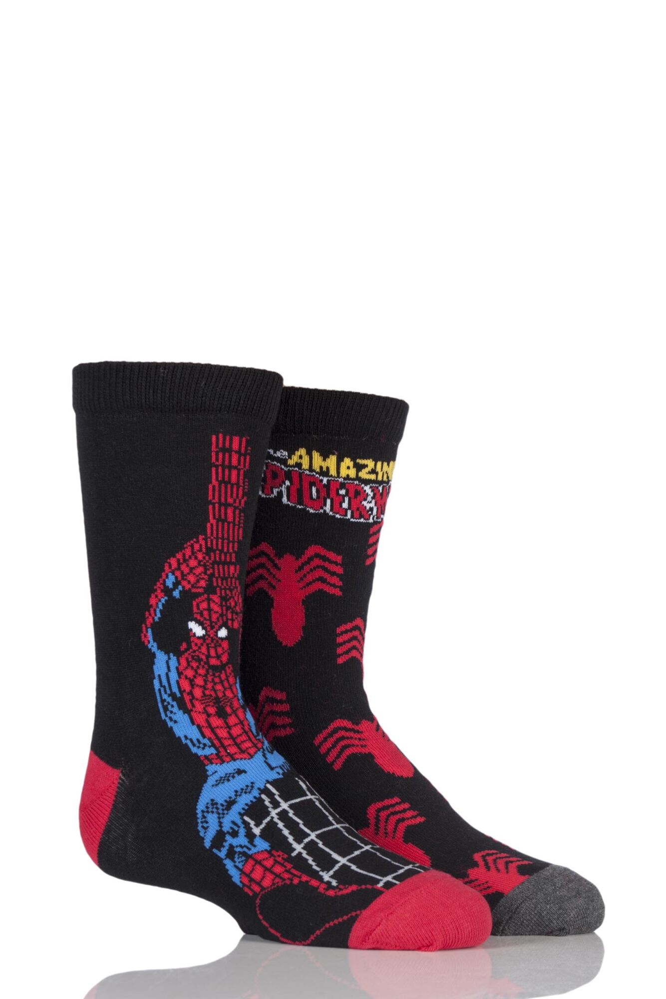2 Pair Marvel The Amazing Spider-Man Cotton Socks Kids Unisex - Film & TV Characters