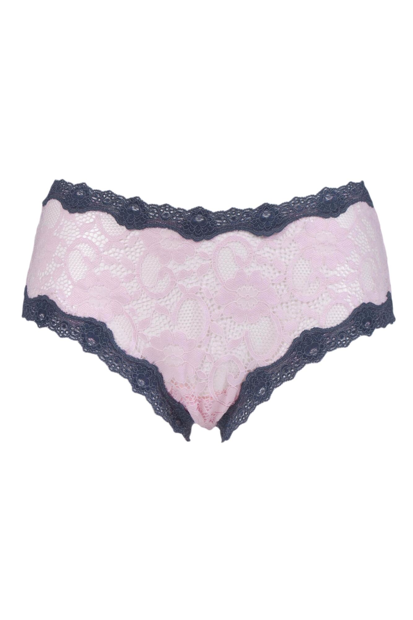 1 Pair 'Passionate In Pink' Border Lace Classic Knicker Ladies - Kinky Knickers