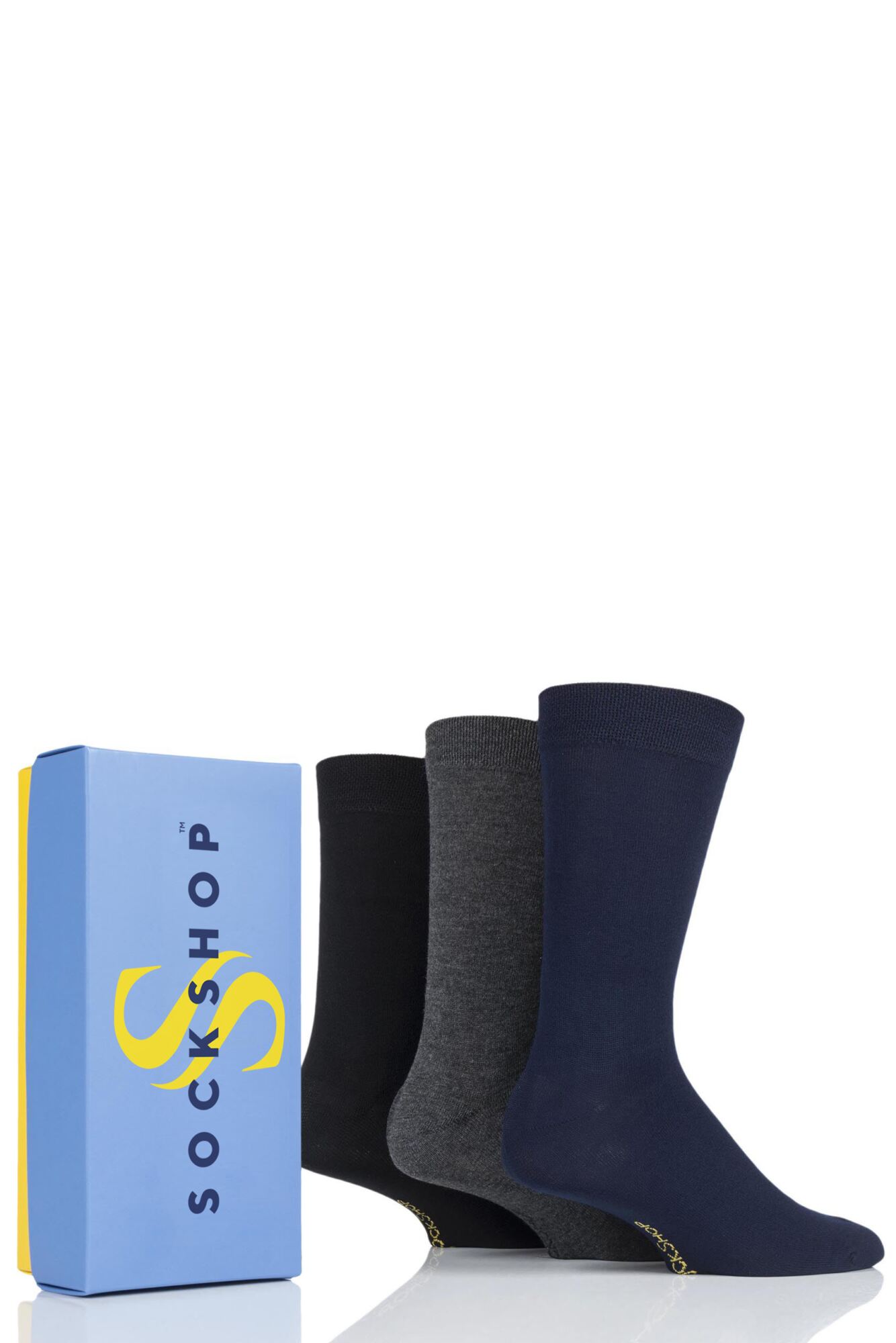 Mens 3 Pair SockShop Bamboo Bright Gift Boxed Socks