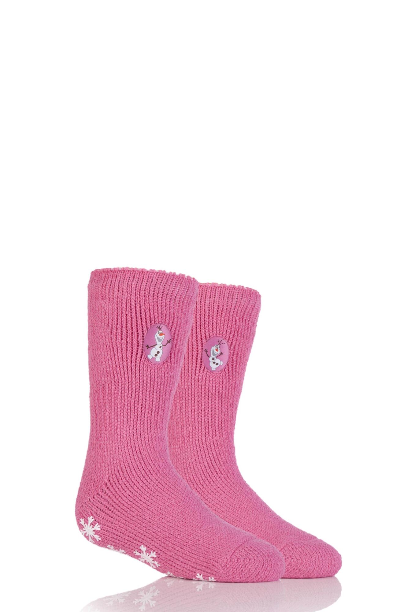 1 Pair Disney Frozen Olaf Slipper Socks with Grip Girls - Heat Holders