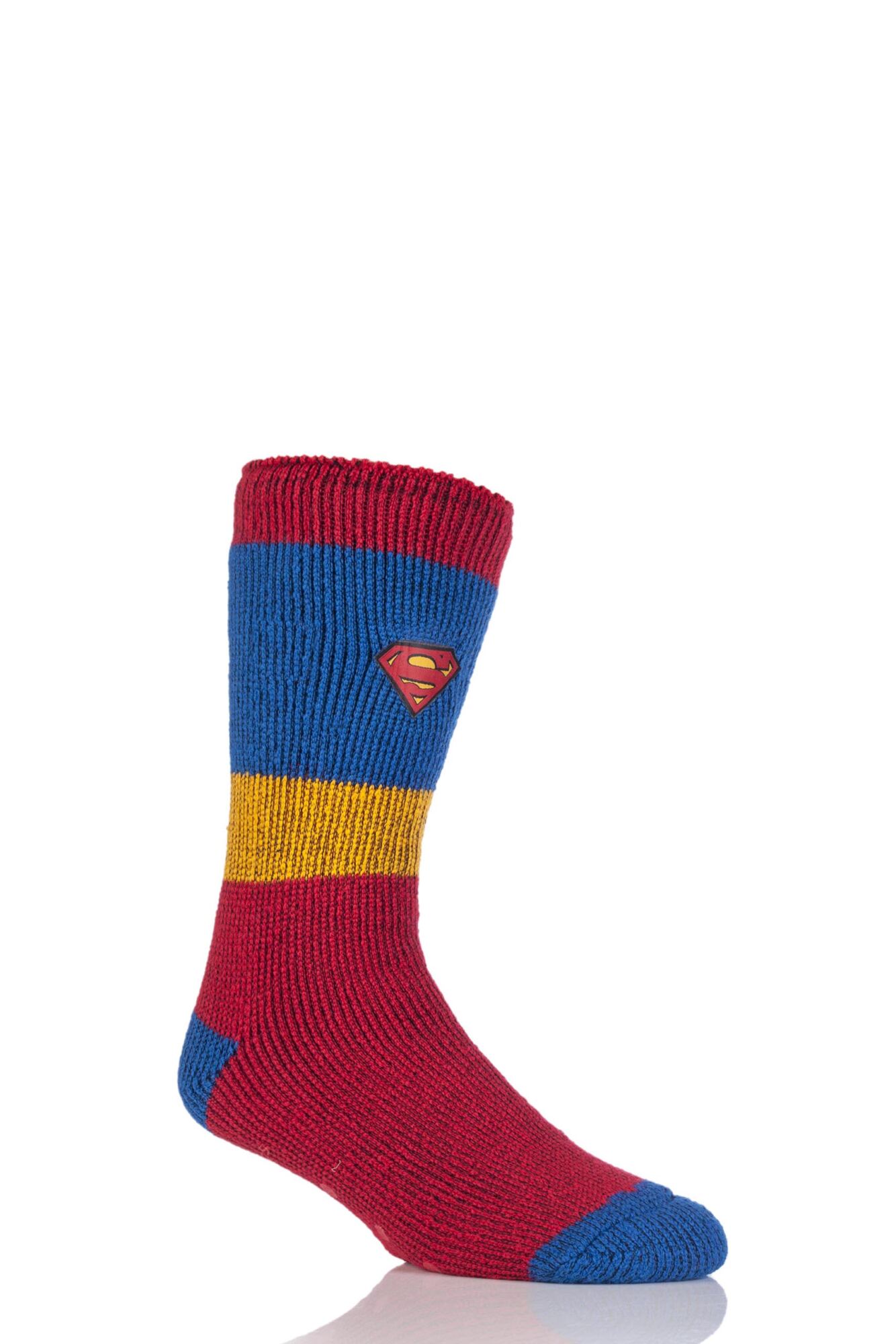 Mens 1 Pair Heat Holders DC Comics Superman Slipper Socks with Grip