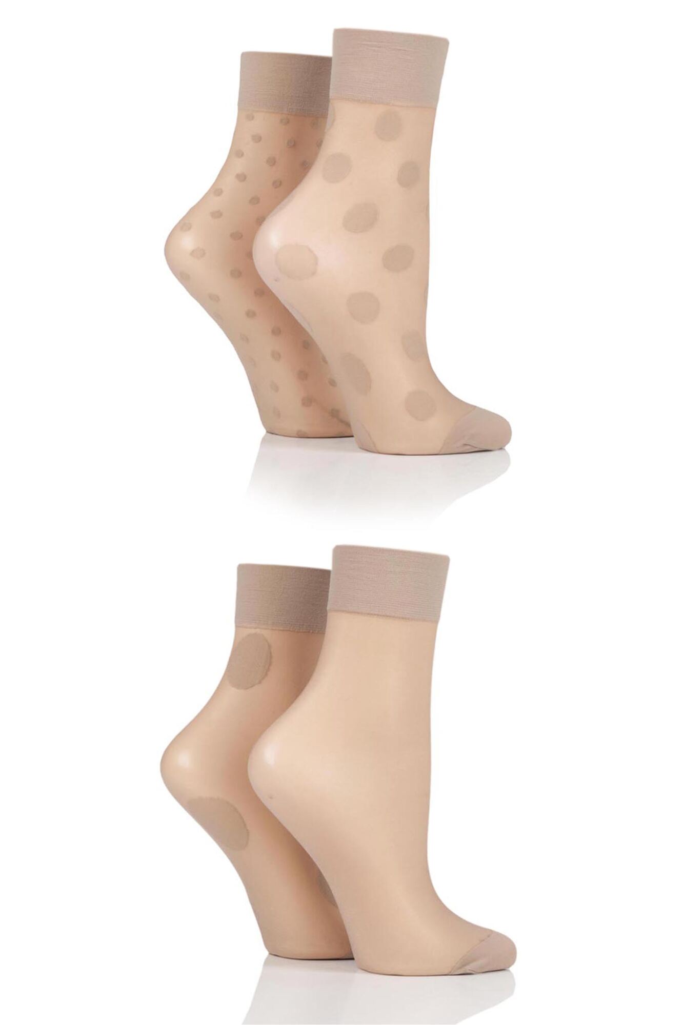 Ladies 4 Pair Pringle Spotted Pop Socks