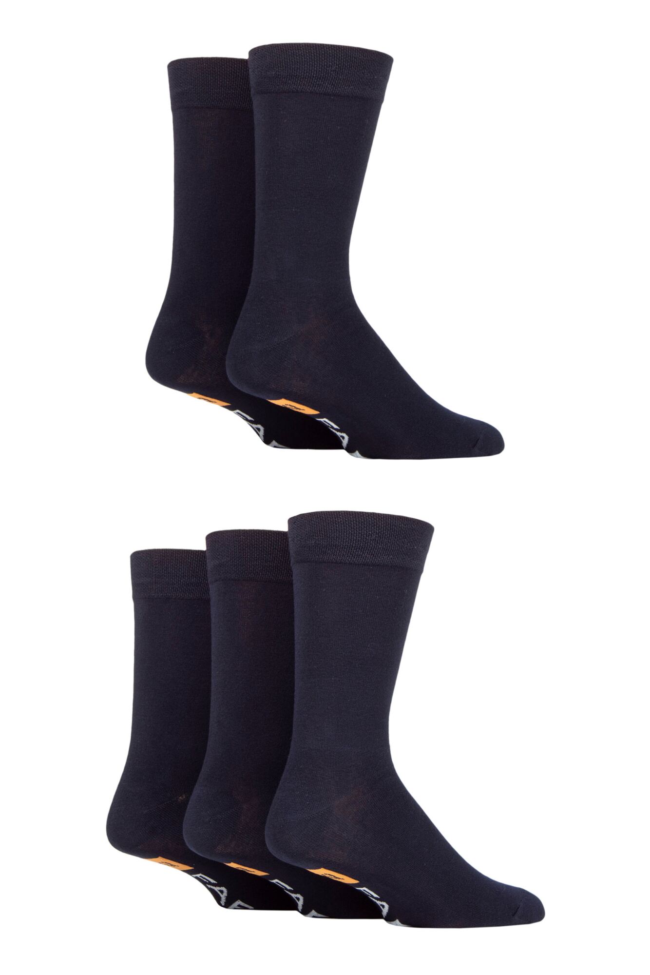 Mens 5 Pair Farah Classic Plain Bamboo Socks from