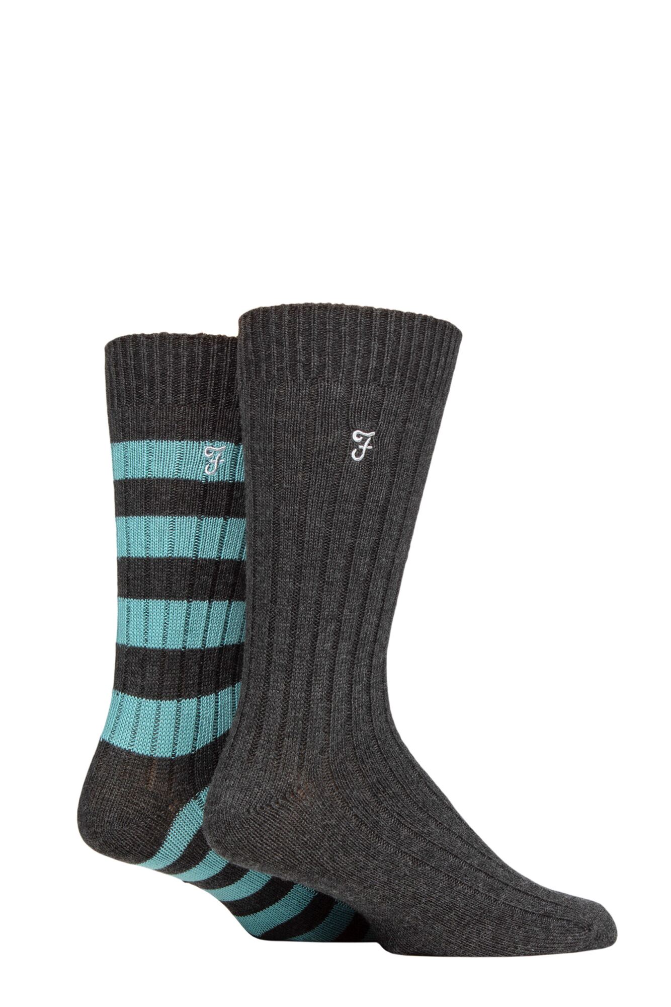 Mens 2 Pair Farah Bamboo Boot Socks