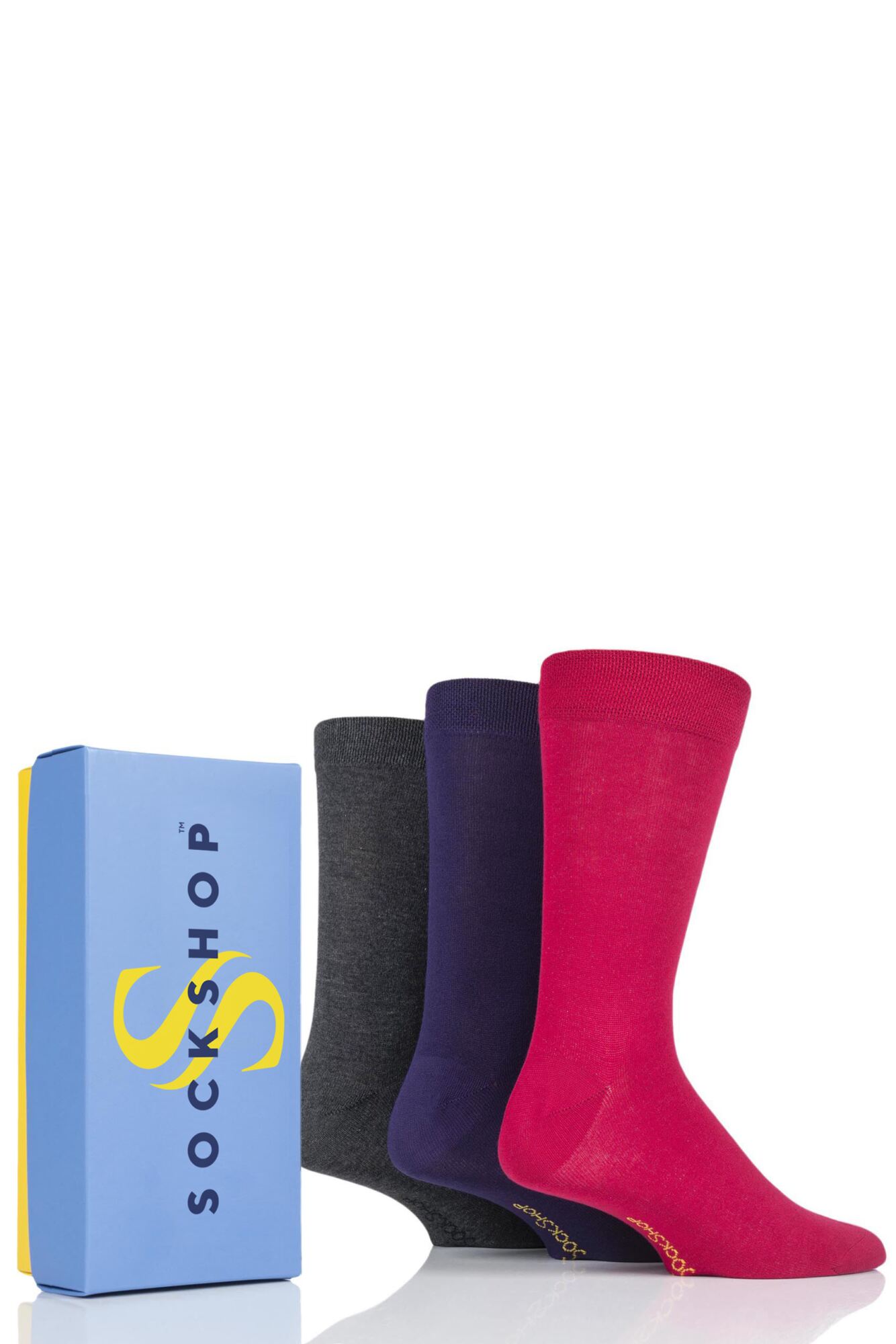 3 Pair Bamboo Bright Gift Boxed Socks Men's - SOCKSHOP