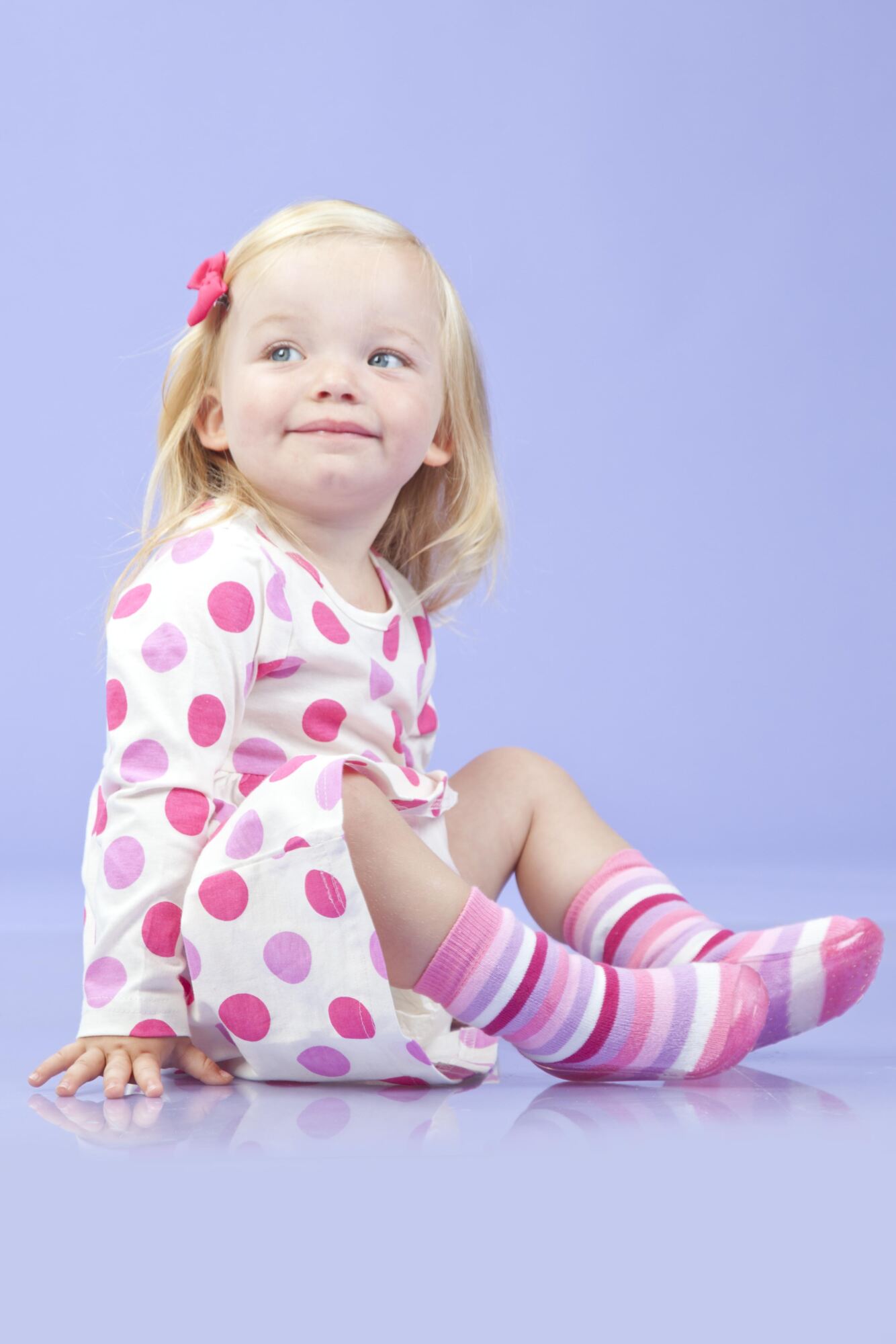 Girls Striped Gripper Slipper Socks