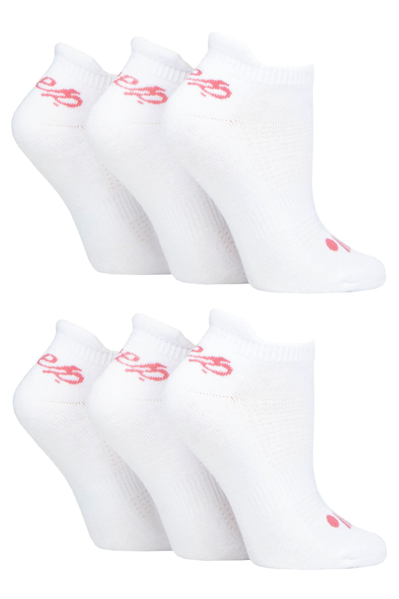 Ladies 6 Pair Jeep Performance Polyester Cushioned Trainer Socks