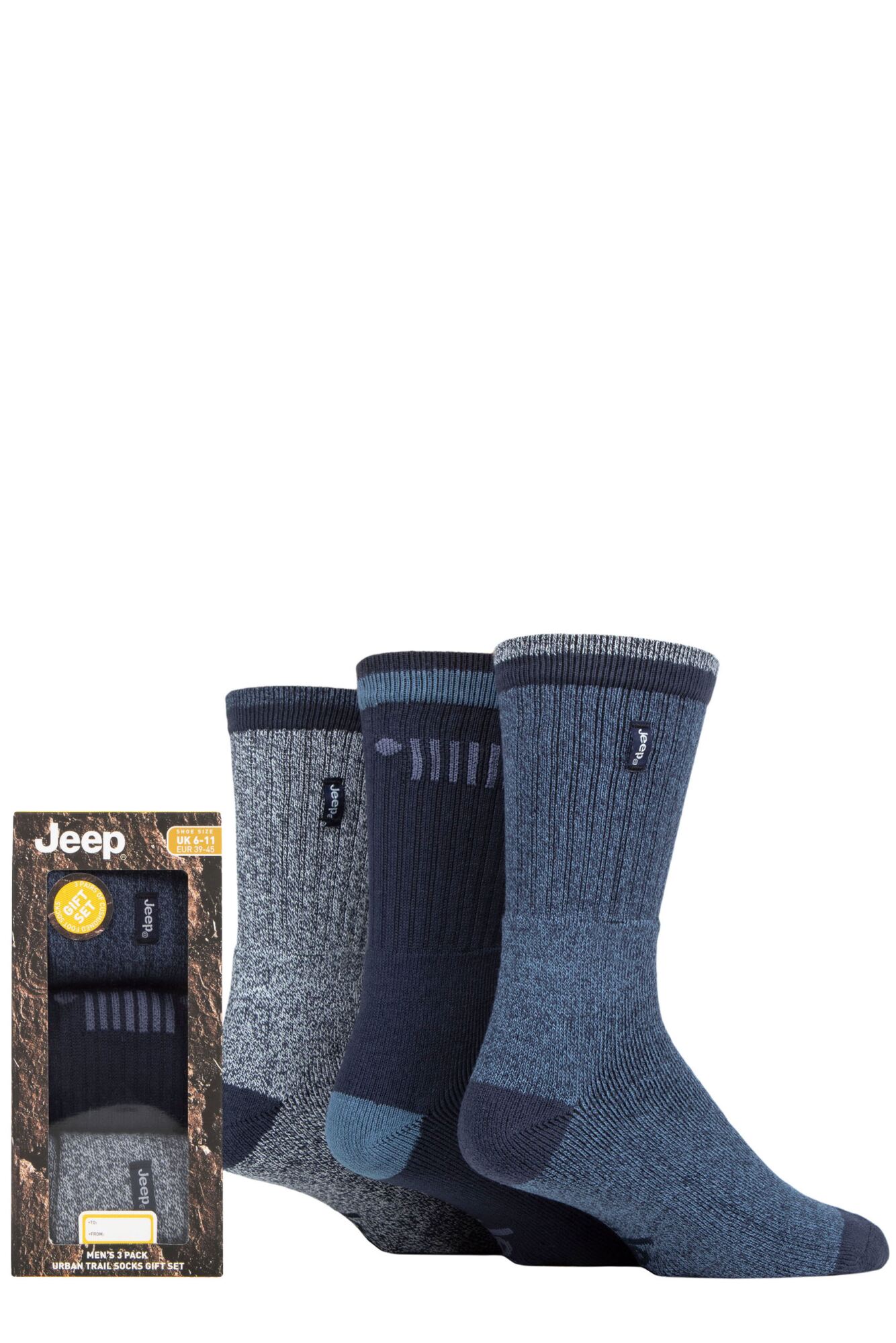 3 Pair Terrain Leisure Socks Gift Box Men's - Jeep