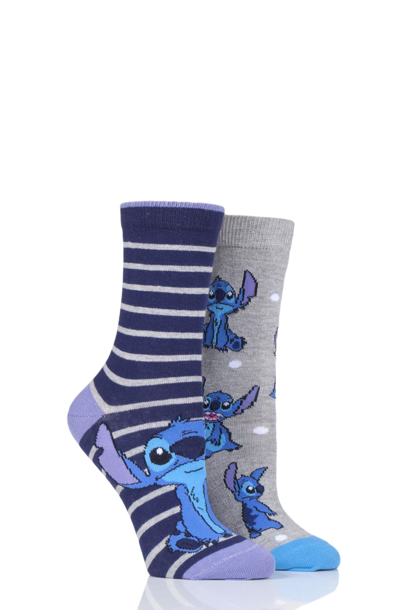 2 Pair Disney Lilo and Stitch Cotton Socks Ladies - Film & TV Characters