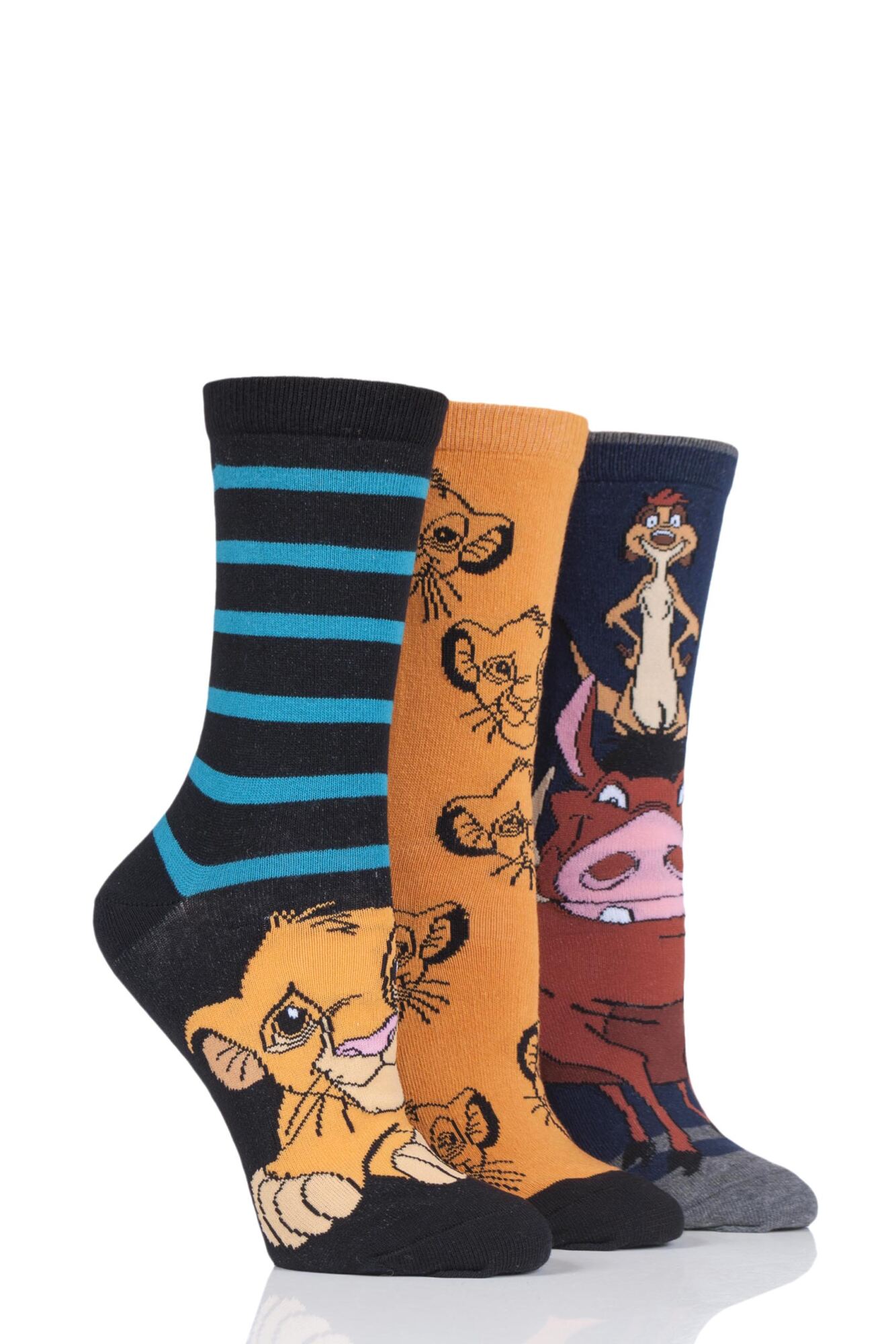  Ladies 3 Pair SOCKSHOP Disney The Lion King Cotton Socks