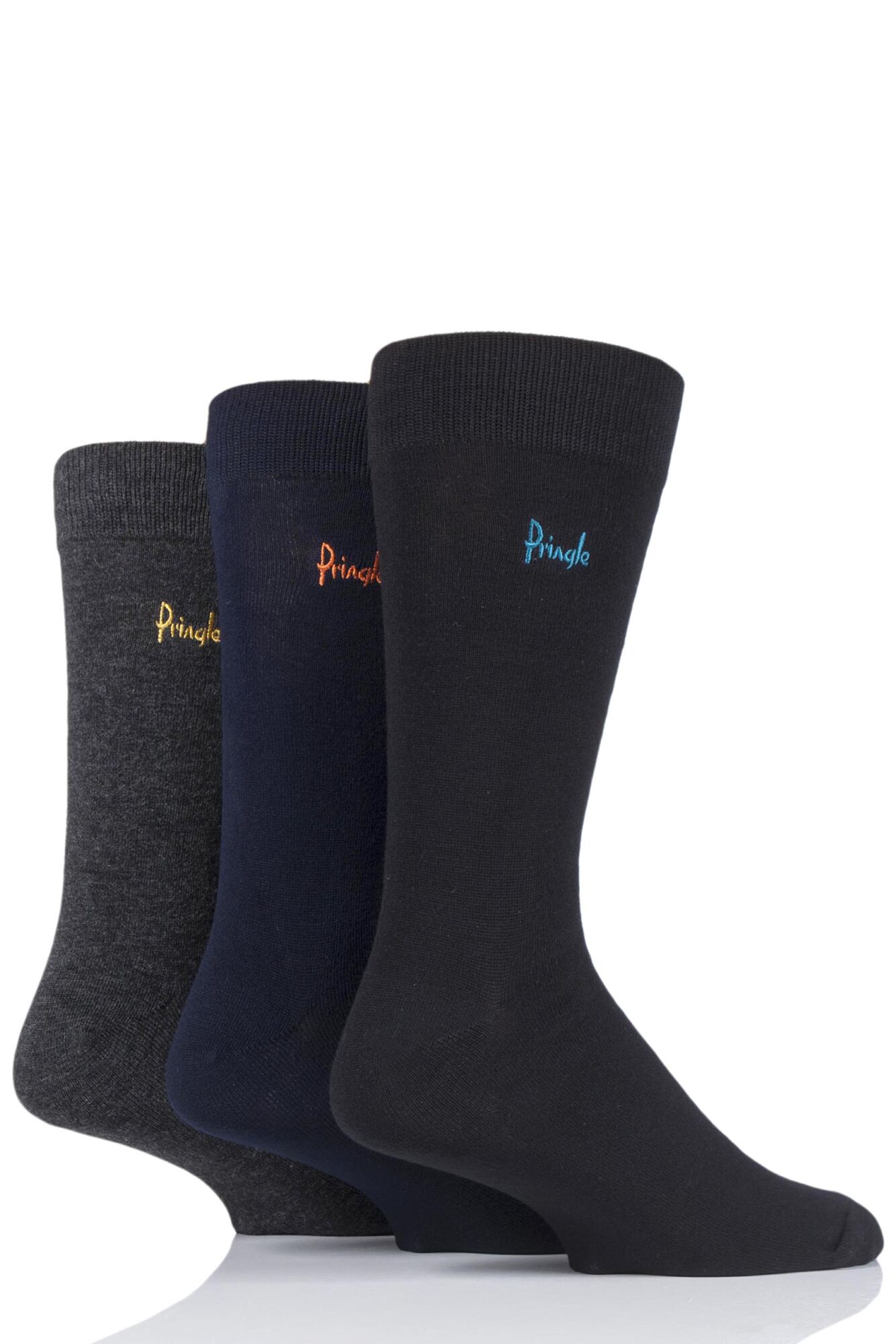 Mens 3 Pair Pringle Plain Rupert Bamboo Socks from SockShop