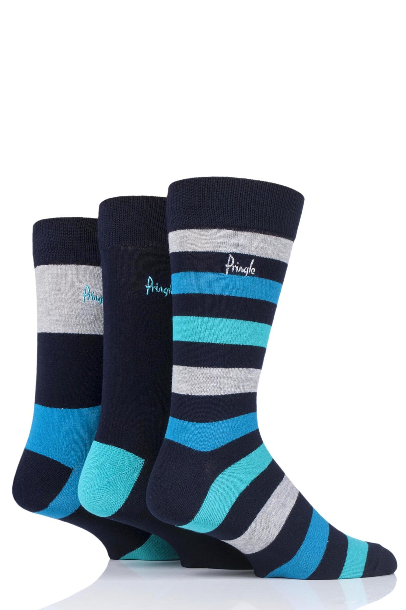 3 Pair Mike Striped Bamboo Socks Men's - Pringle