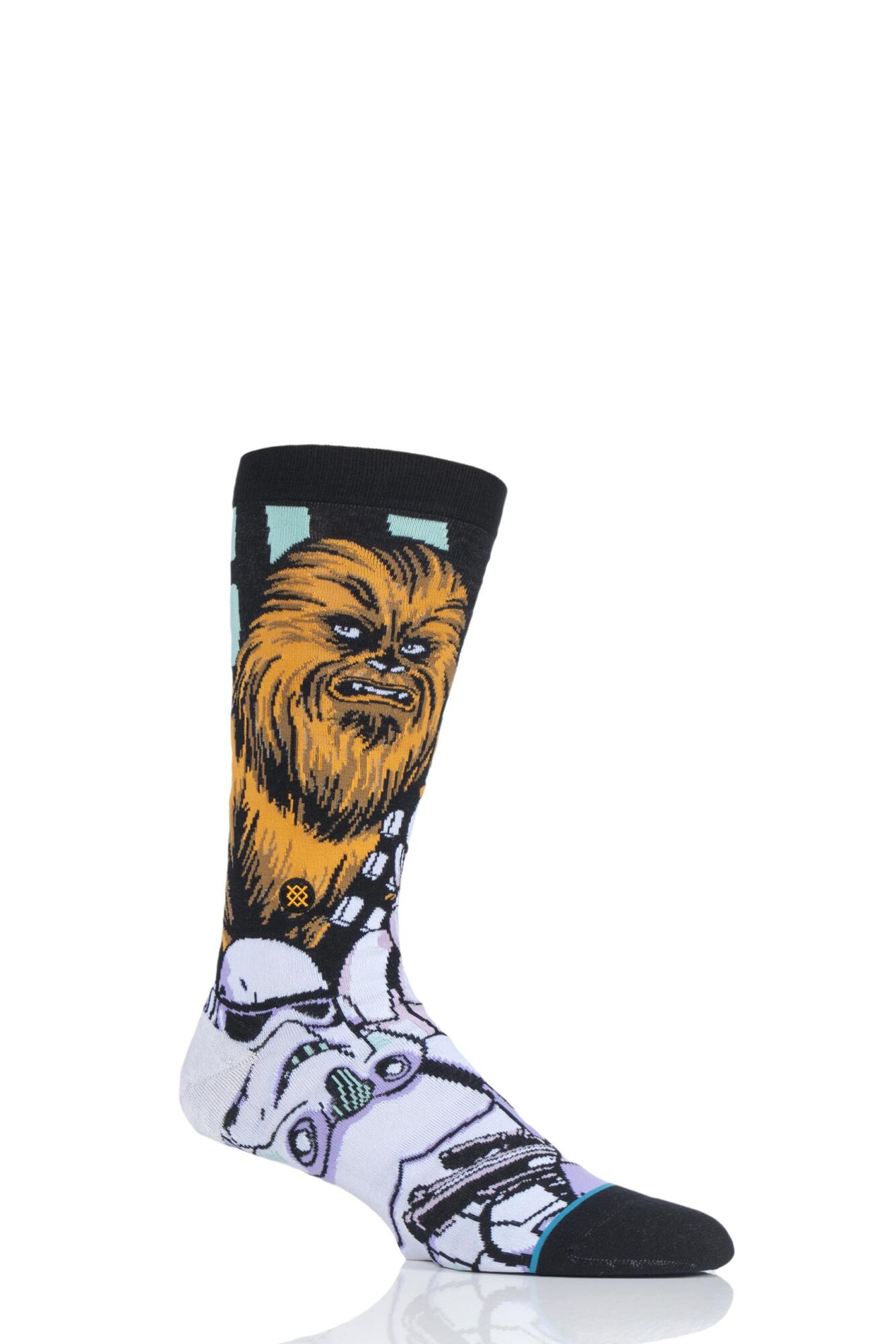 1 Pair Star Wars Warped Chewbacca Cotton Blend Socks Men's - Stance